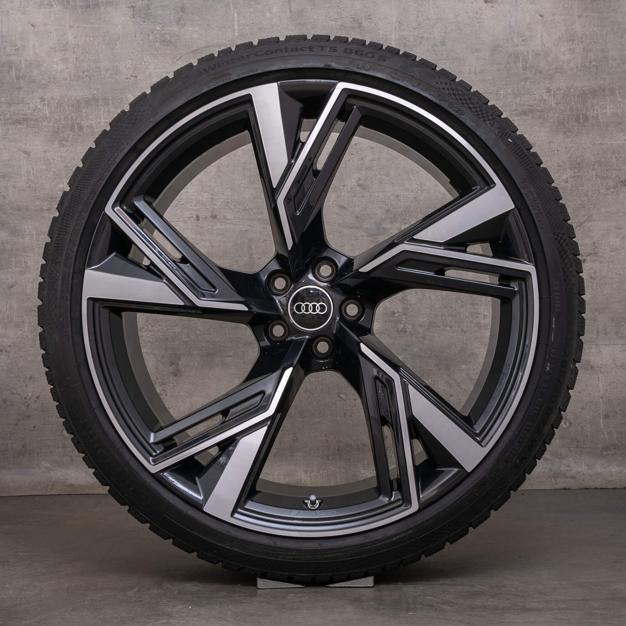 Original Audi RS6 RS7 Roues d'hiver 22 pouces 4K C8 F2 Jantes Trapez 4K0601025BL noir brillant