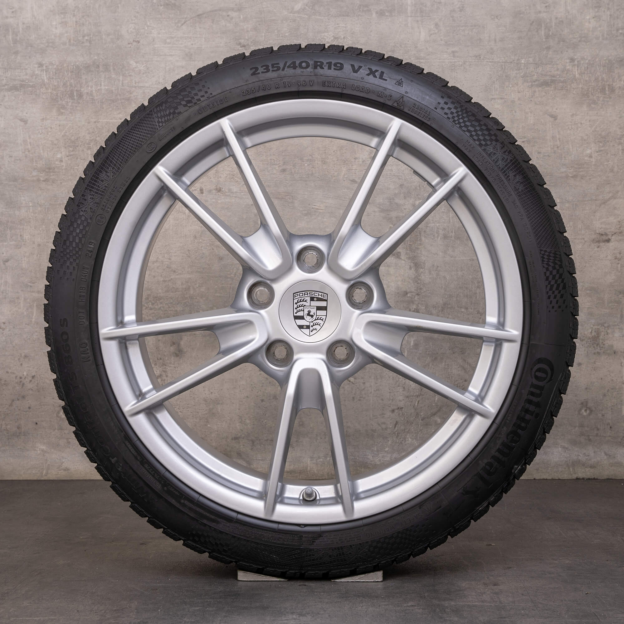 Oryginalne koła zimowe Porsche 911 19 20 cali 992 I Felgi Carrera 992601025 992601025B srebrne błyszczące