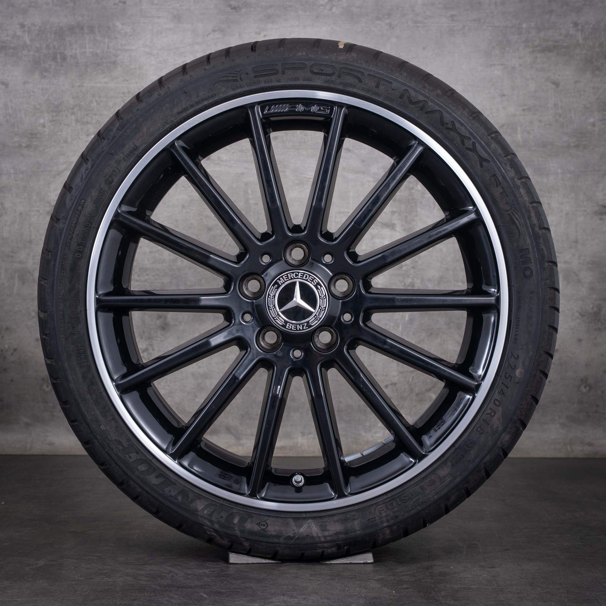 Original Mercedes Benz A B Klasse CLA AMG Felgen 18 Zoll W176 W246 C117 X117 Sommerräder A1764010200 himalaya grey glanzgedreht