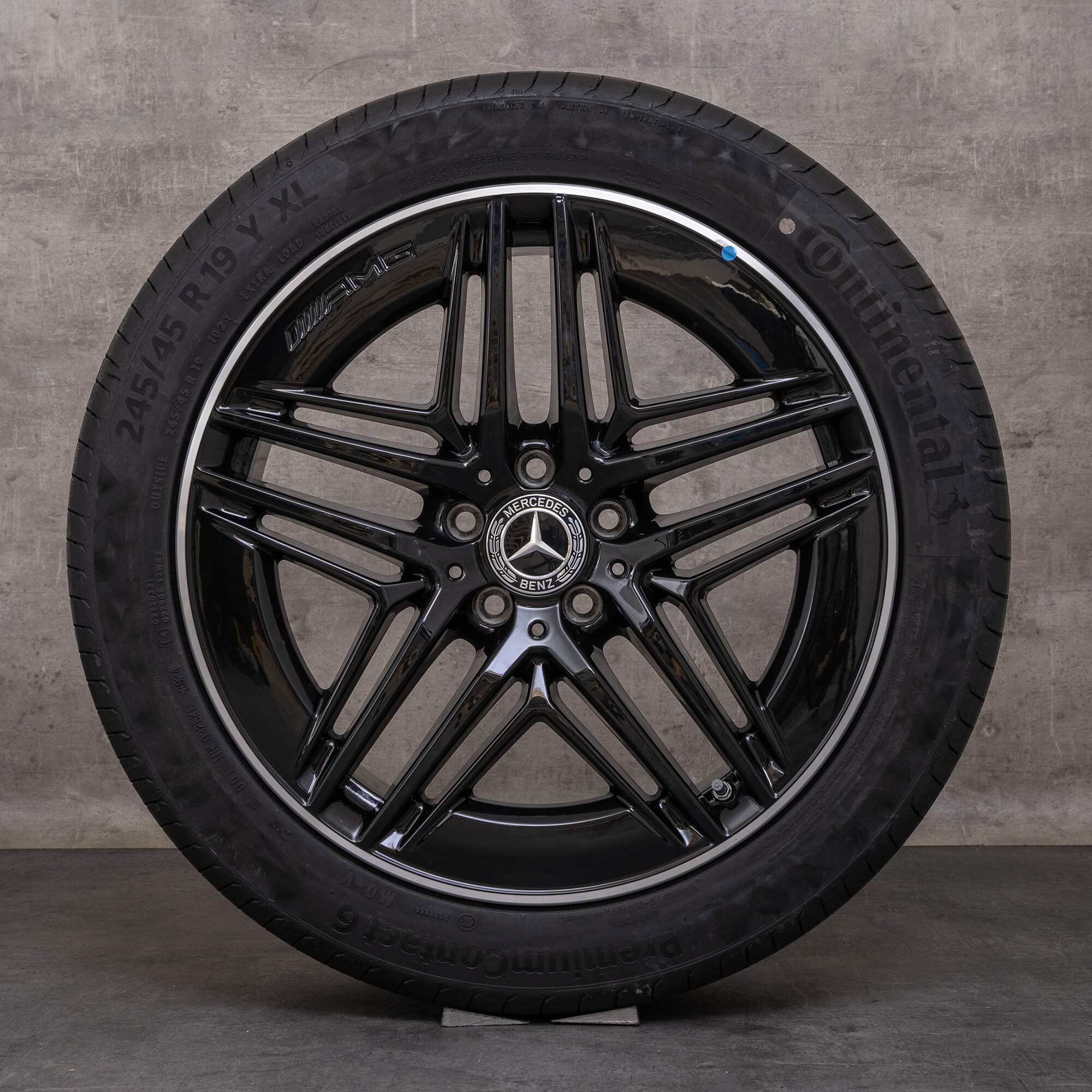 Llantas originales Mercedes Benz Clase V AMG 19 pulgadas W447 Vito Viano neumáticos de verano A4474018000 negro pulido