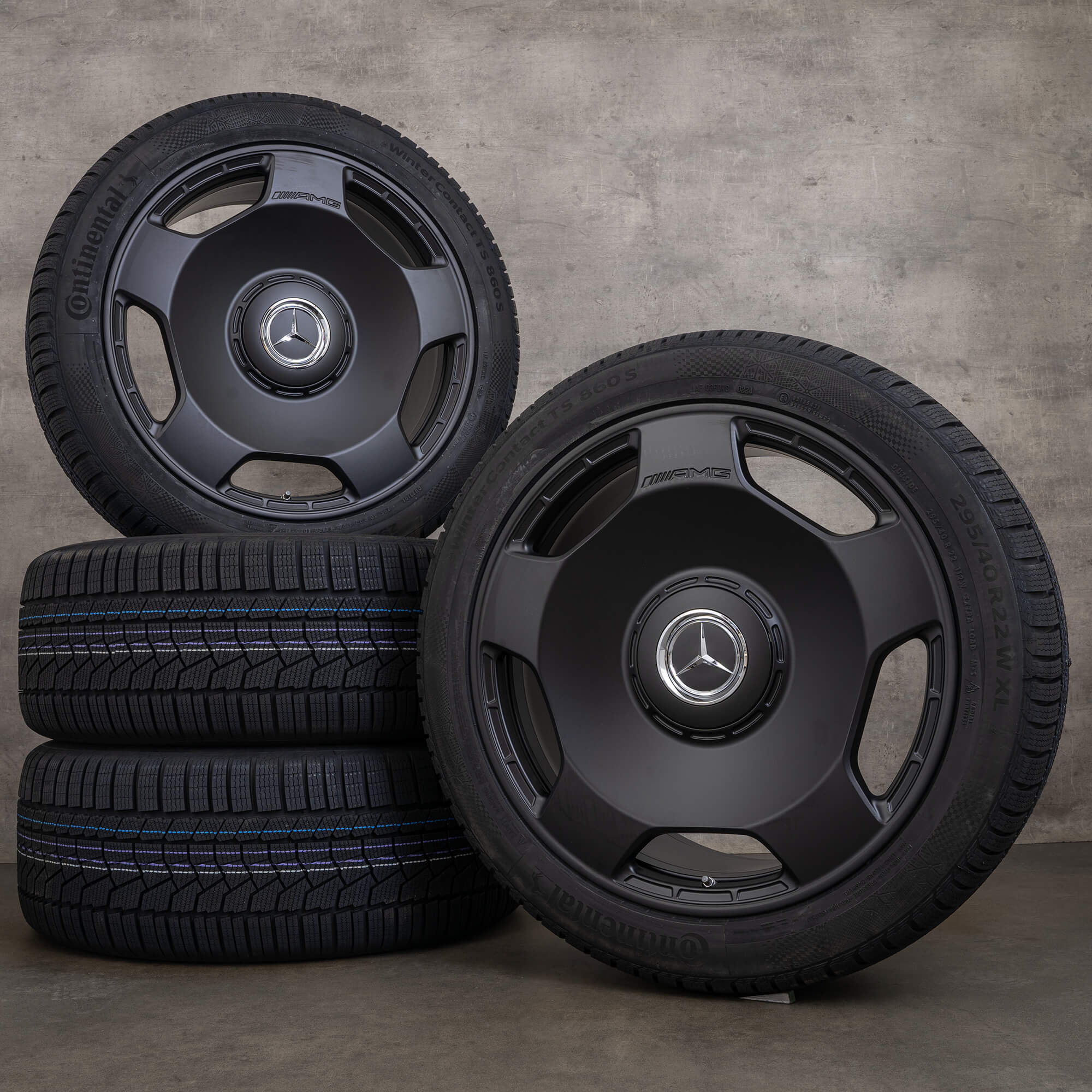 OEM Mercedes Benz G-Class G63 AMG winter wheels 22 inch W463 W465 rims monoblock A4634014100 black matt NEW
