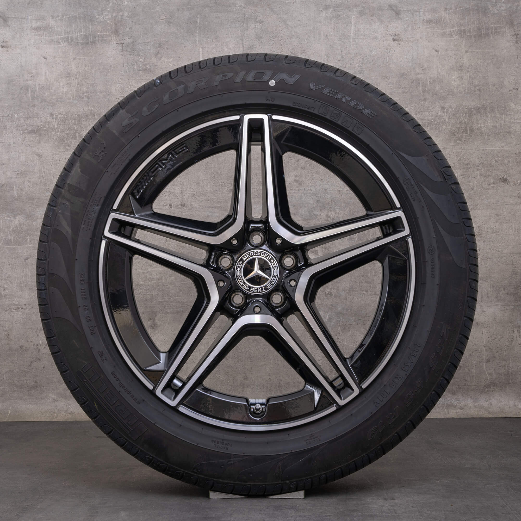 Orijinal Mercedes Benz GLC & 43 AMG jantlar 19 inç C253 yaz jantları A2534015300 A2534015400 siyah parlak tornalanmış