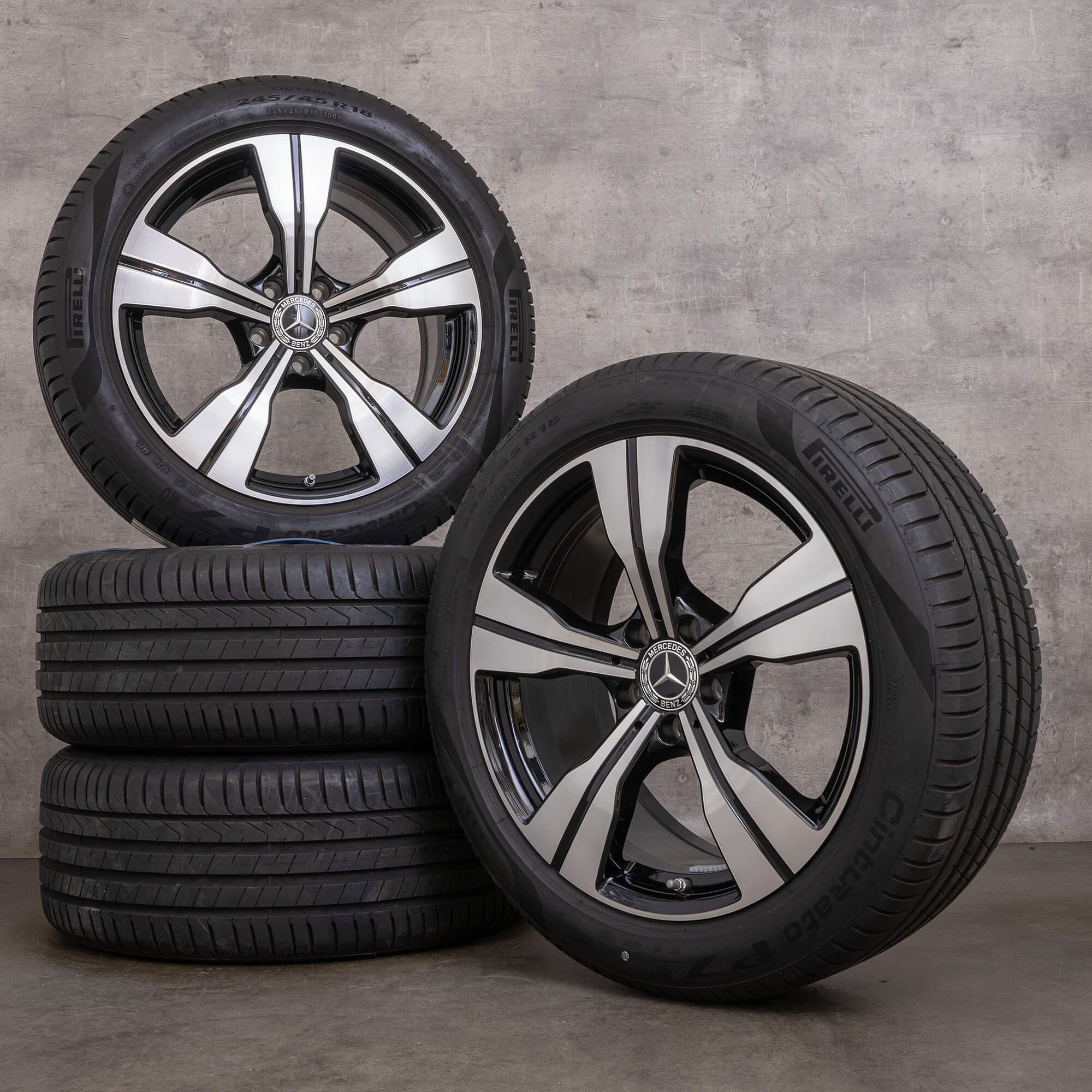 Llantas originales Mercedes Benz Clase C de 18 pulgadas All Tarrain X206 llantas verano A2064014000 negro pulido