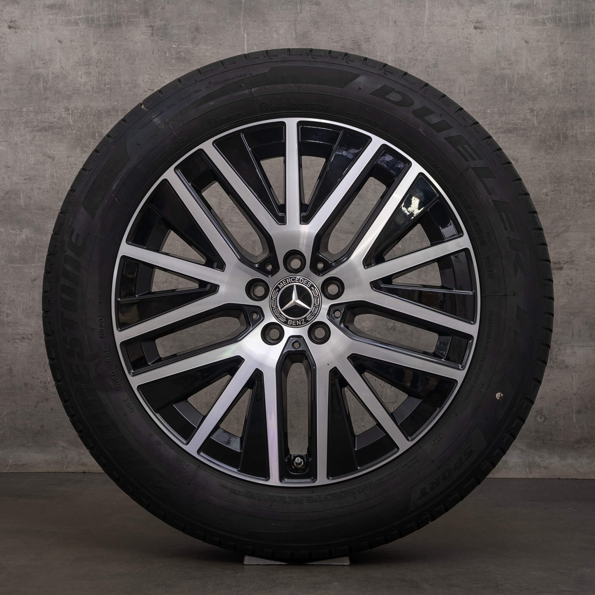 Originální letni disky Mercedes Benz GLC 19 palců X253 C253 pneumatiky A2534014900 černá lesklá soustružená alu kola