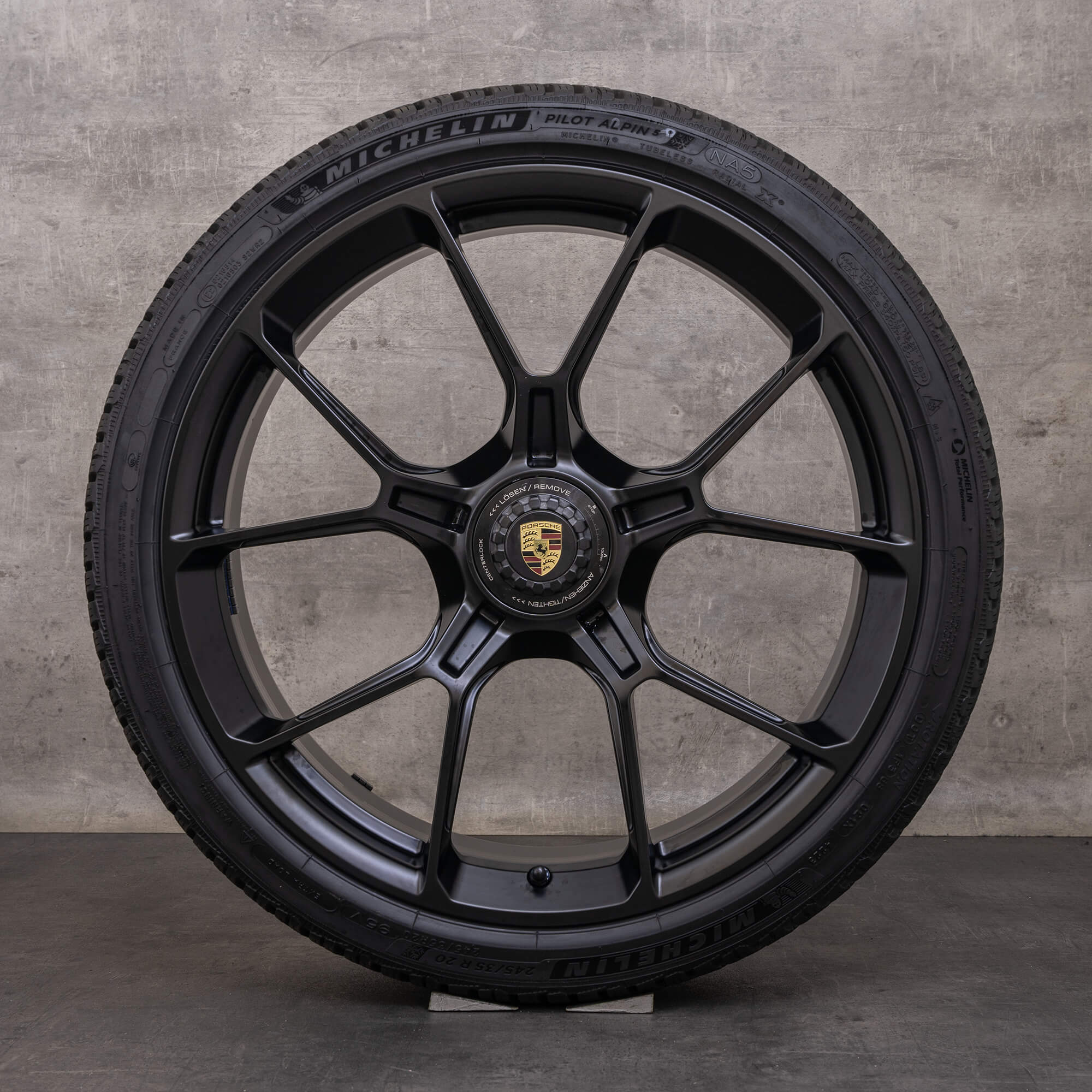 Originale Porsche 911 vinterhjul 20 21 tommers 992 I GT3 & RS felger 9GT601025B 9GT601025C svart matt