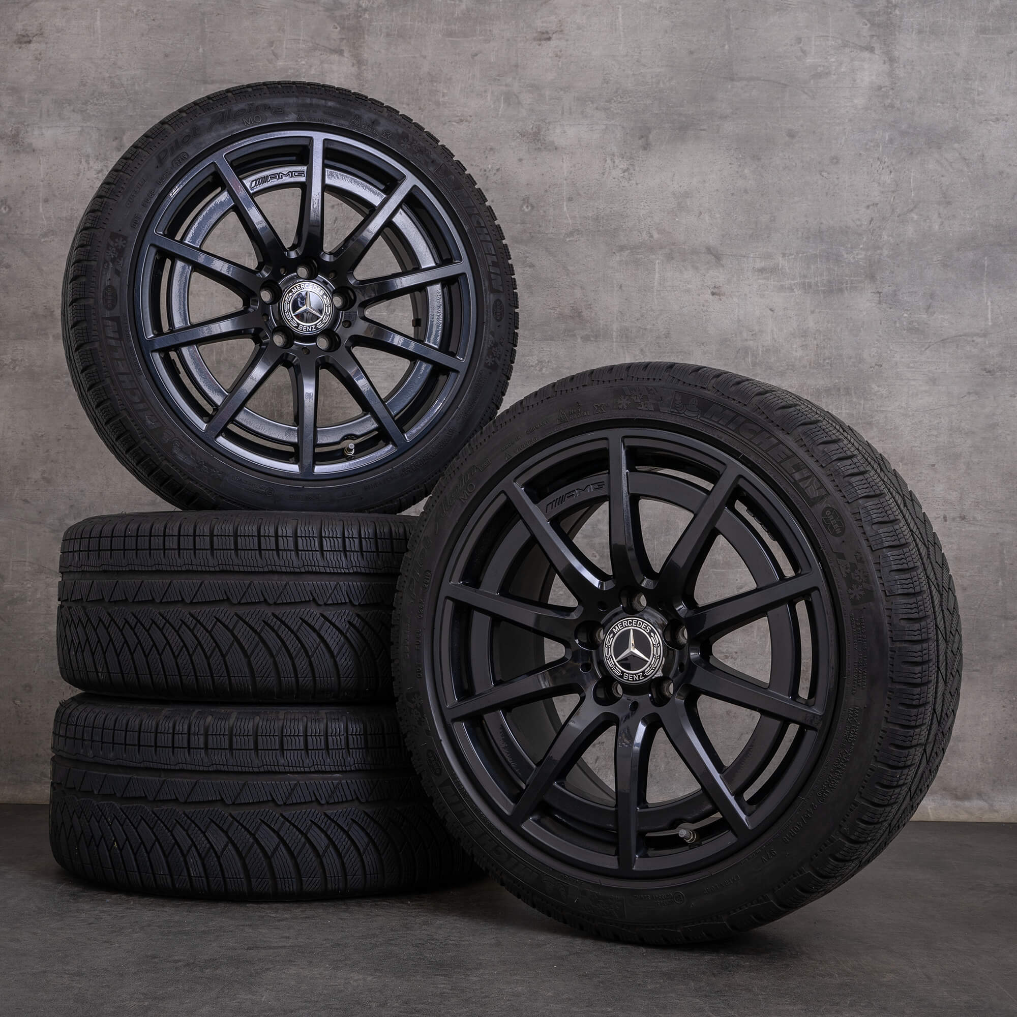 Originele Mercedes Benz C-klasse C43 AMG winterwielen 18 inch W206 S206 velgen A2064012100 zwart glanzend