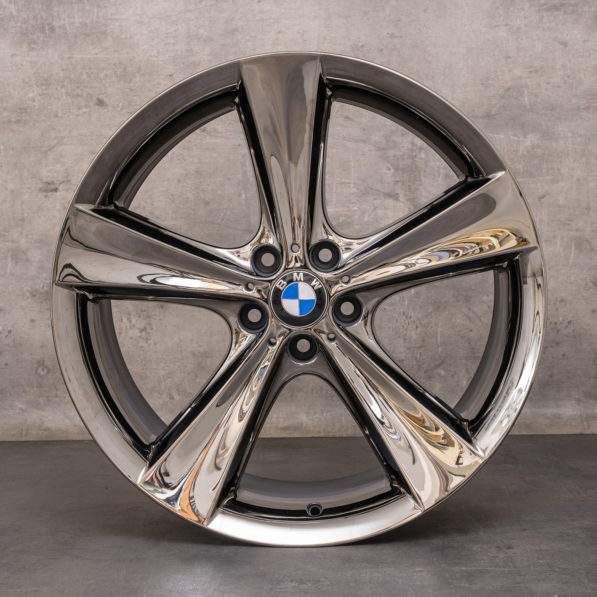 Originale BMW X5 E70 fælge 21 tommer styling 128 6792685 6792686 midnatskrom