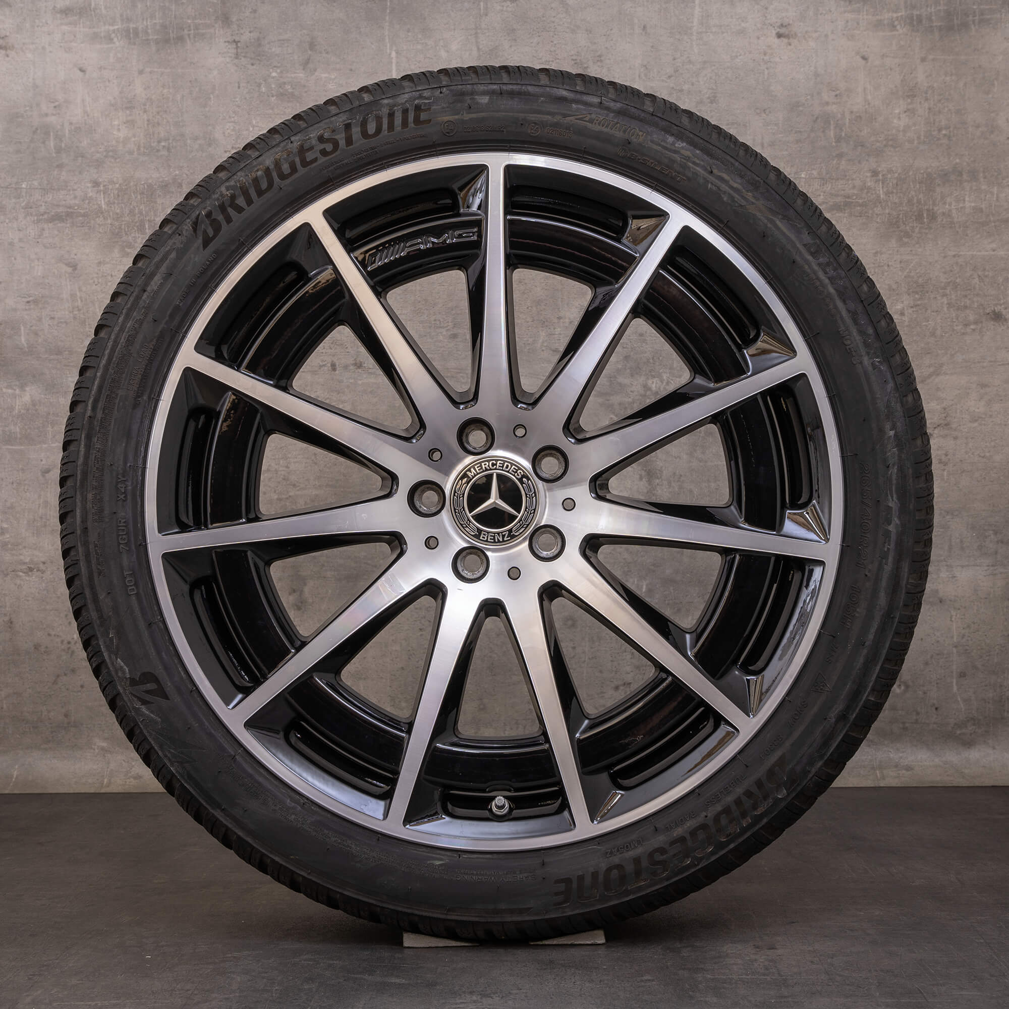 Alkuperäiset Mercedes Benz EQS & 53 AMG talvirenkaat 21 tuuman 4Matic V297 vanteet A2974011400 musta kiillotettu