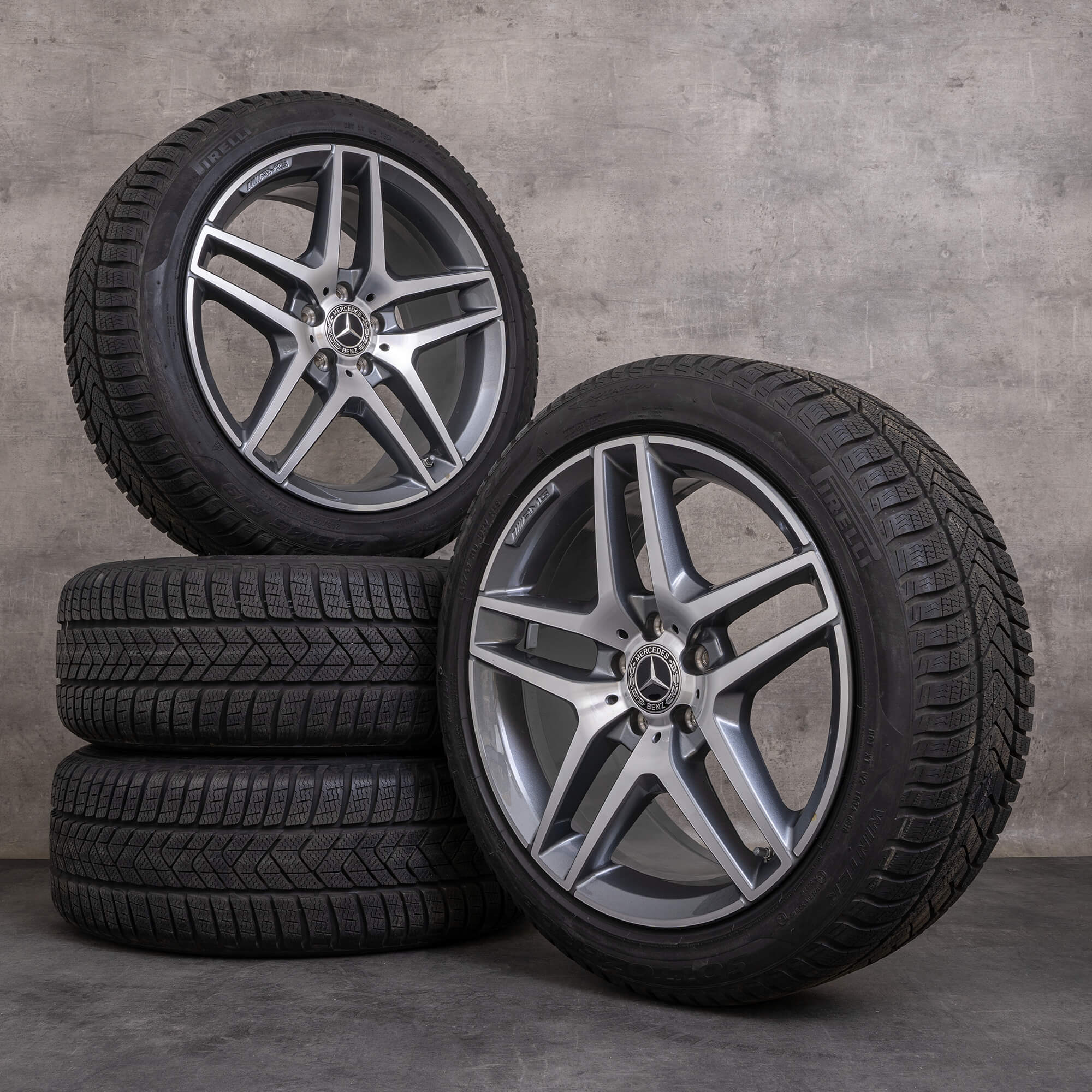 Original Mercedes Benz Classe S AMG Winterrder 19 pouces W222 A217 C217 jantes A2224010000 gris himalaya brillant