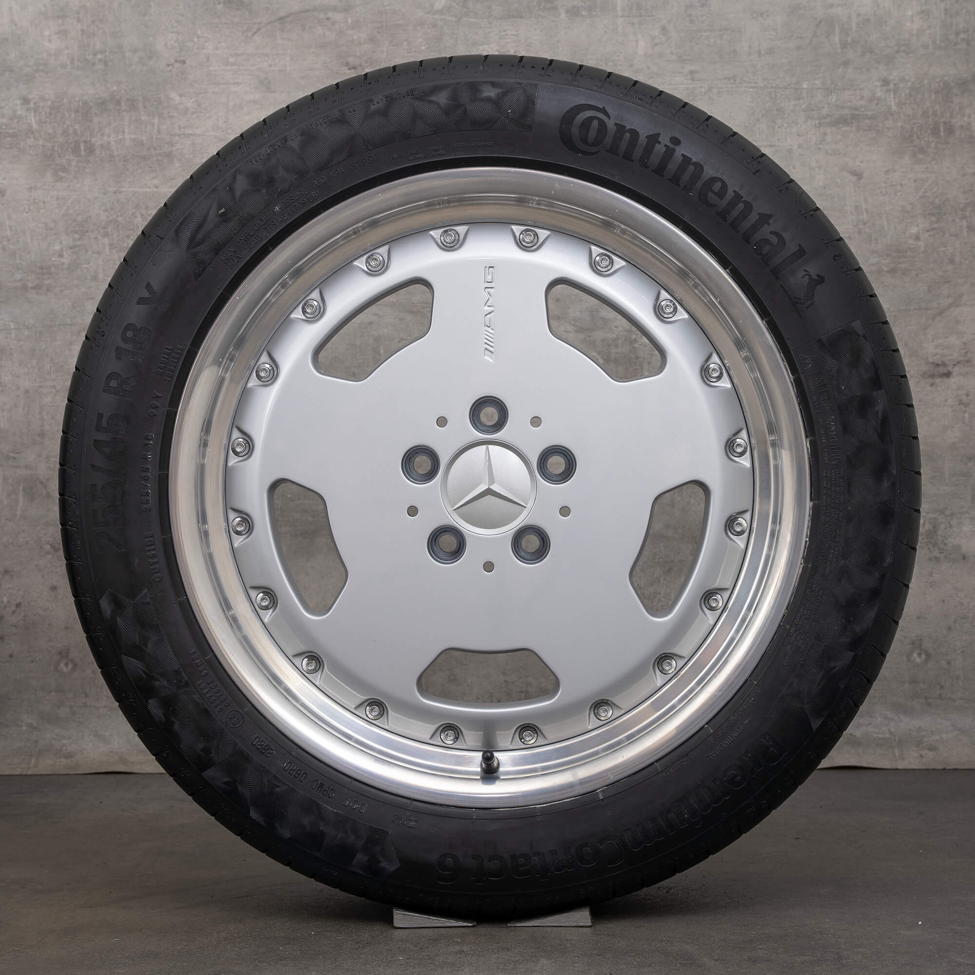 Jantes originais Mercedes-Benz Classe S de 18 polegadas W140 Aero II pneus verão HWA1404000102 prateadas com acabamento cromado