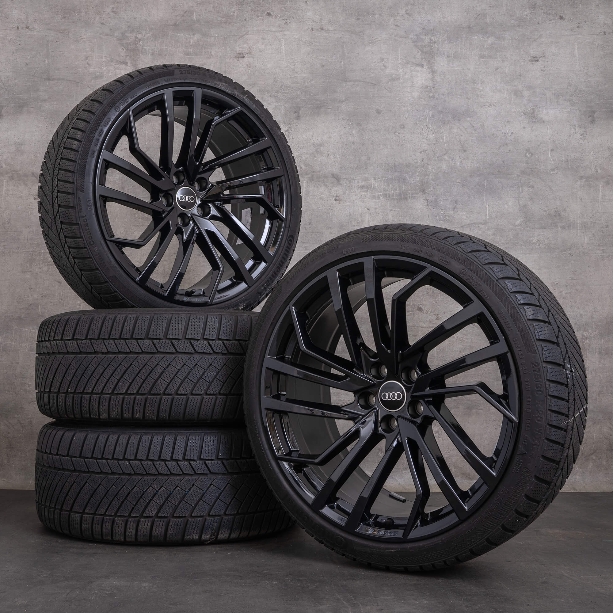 Originale Audi RS4 RS5 vinterhjul 20 tommer B9 8W F5 felger 8W0601025FT svart blank