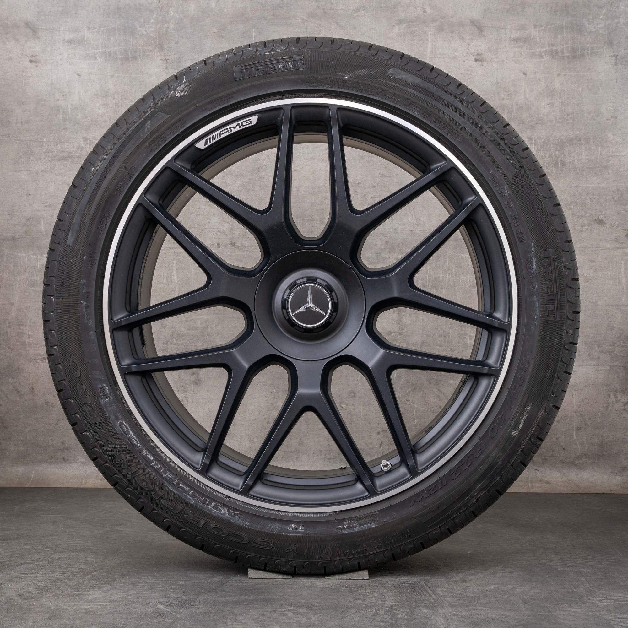 Oryginał Mercedes Benz Klasa G G63 AMG koła zimowe 22 cale W465 W463A Felgi A4634012000 Mocniejsze niż czas czarne matowe Polerowane