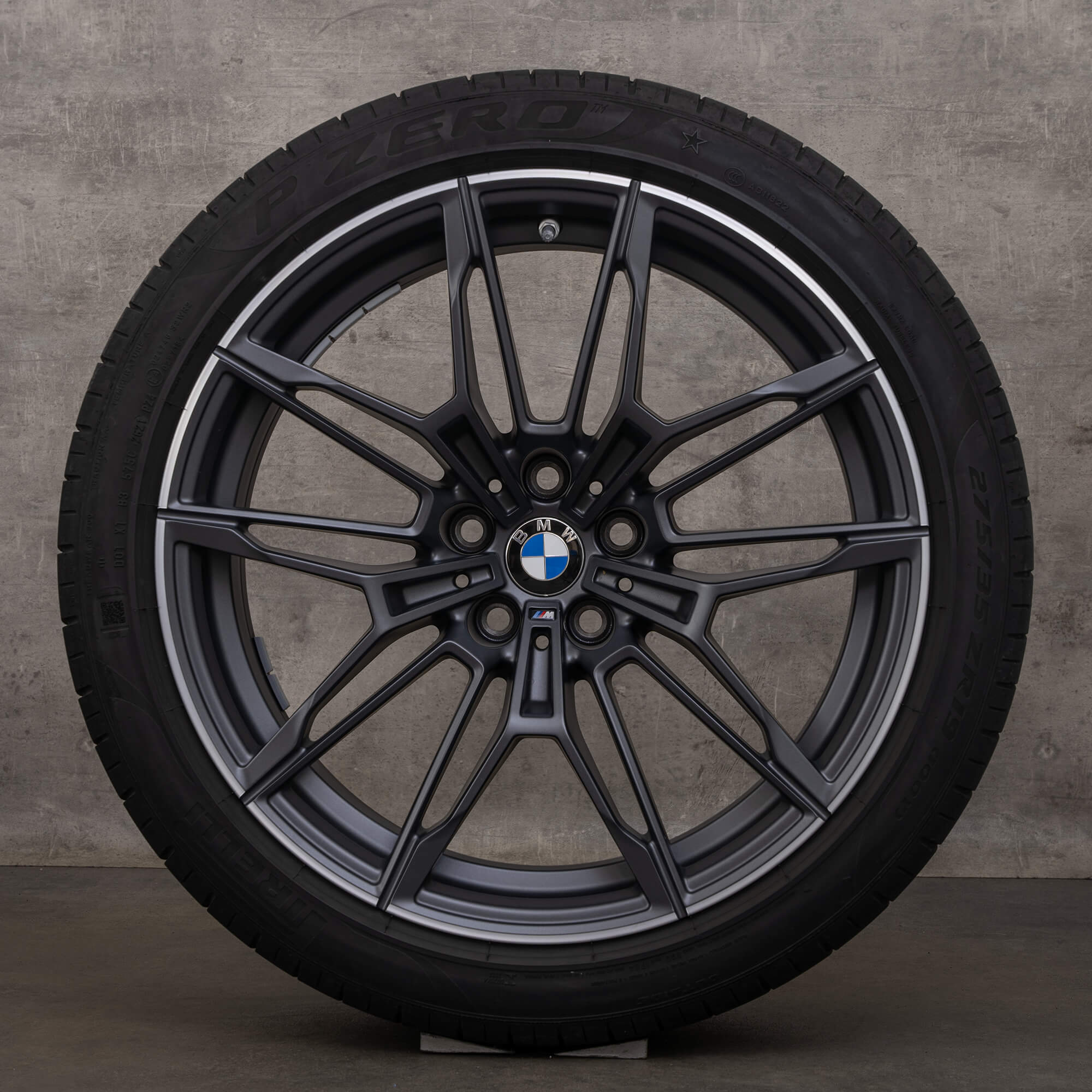 Original BMW M2 G87 M3 G80 G81 M4 G82 G83 Felgen 19 20 Zoll Sommerreifen Styling 825 M 8093834 8093835 grau matt Sommerräder