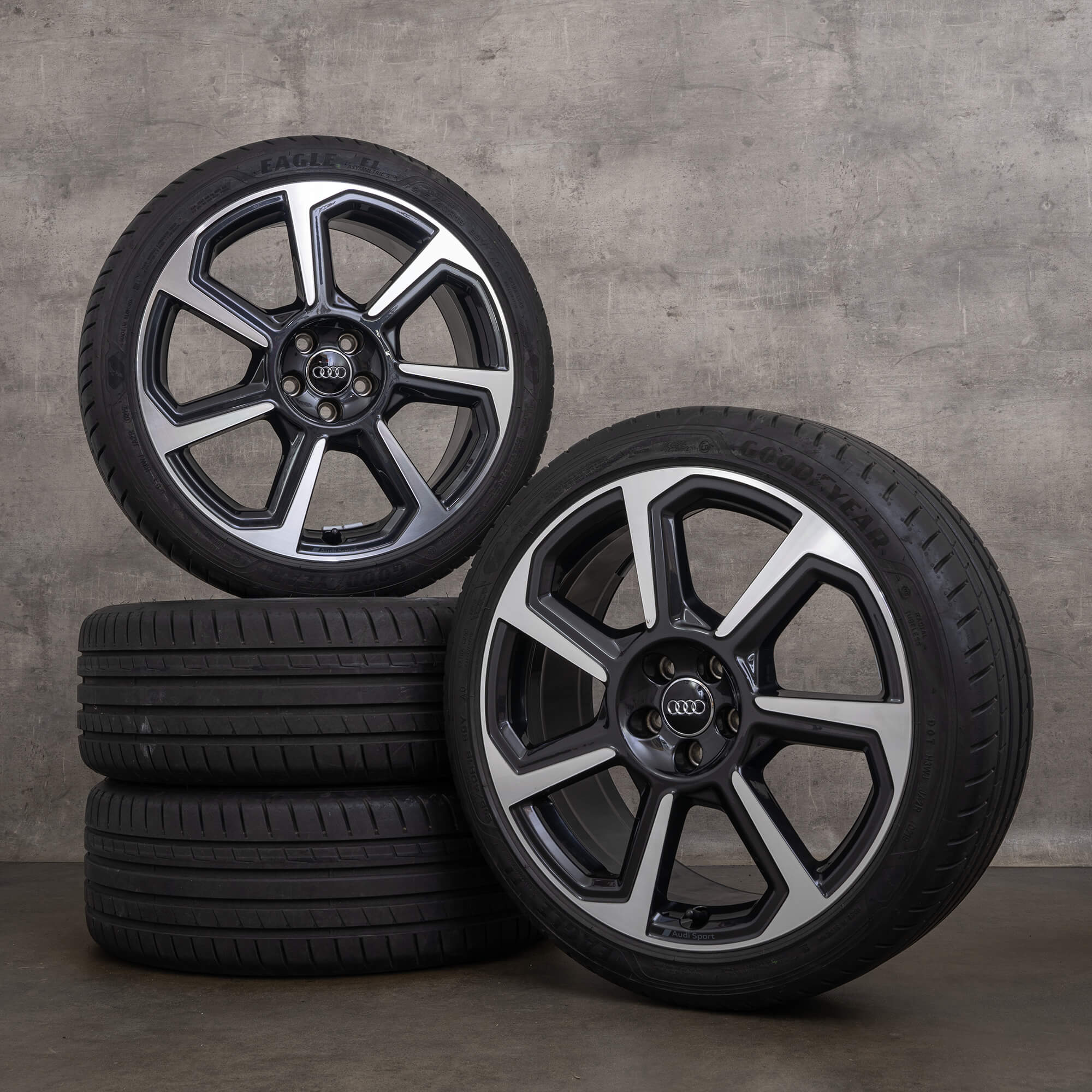 OEM Audi A1 rims 18 inch GB summer wheels 82A601025AB Rotor black gloss ...