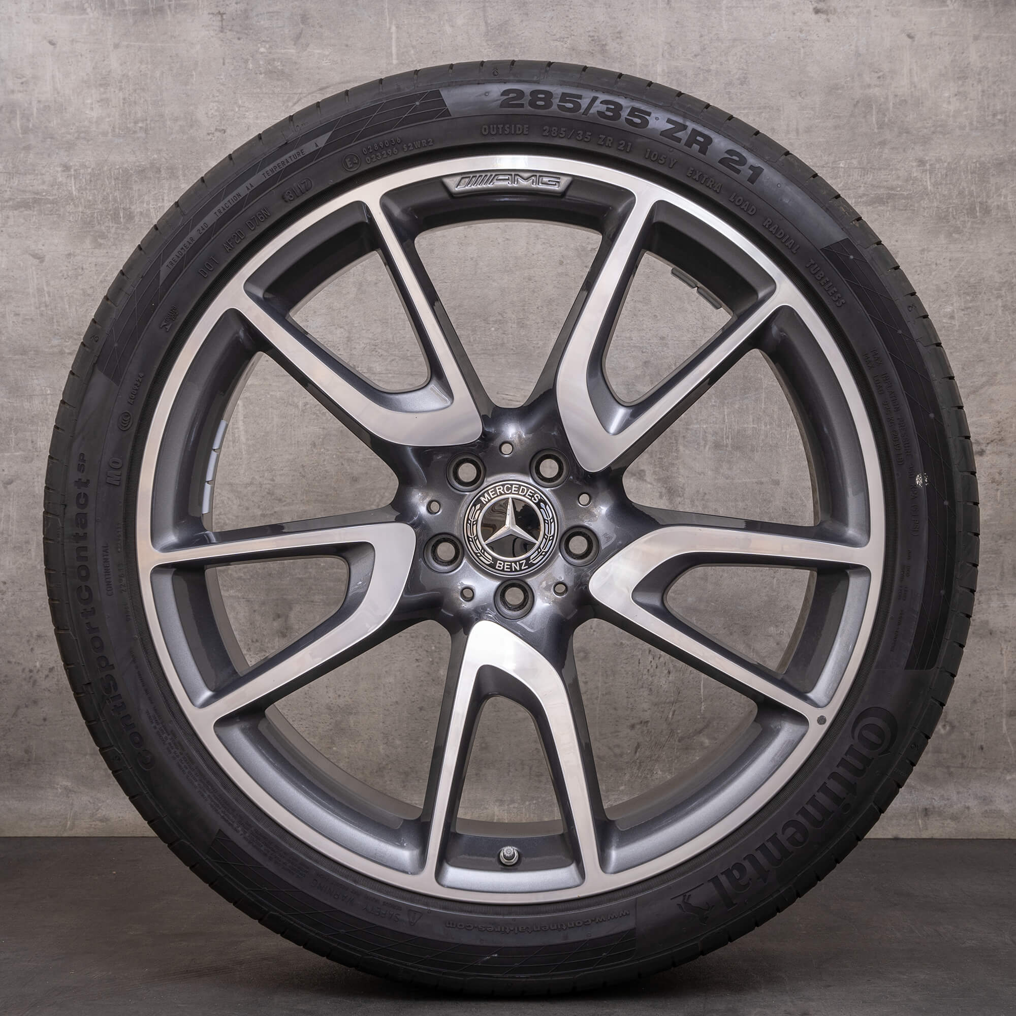 Originální letní kola Mercedes Benz GLC 43 AMG 21" X253 C253 ráfky na auto A2534012000 A2534012800 černá saténová povrchová úprava