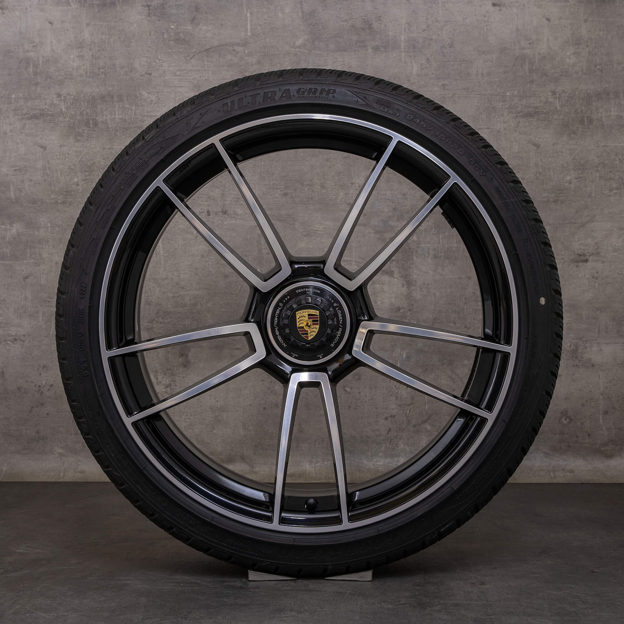 Original Porsche 911 Winterräder 20 21 Zoll 992 I Felgen 992601025AB 992601025AC Turbo S schwarz glanzgedreht