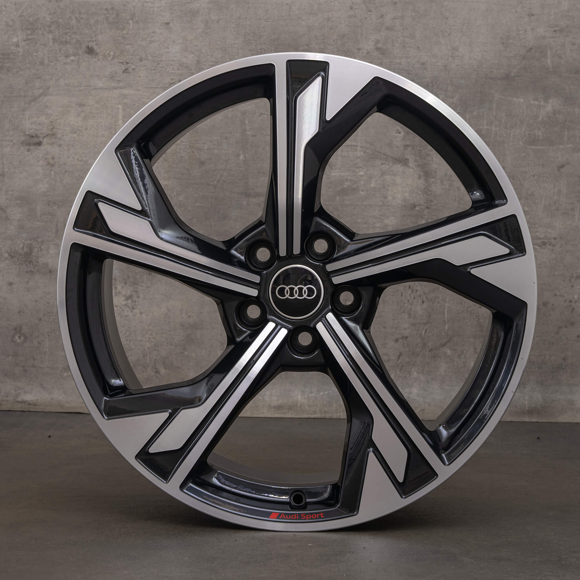 Original Audi A4 S4 Felgen 19 Zoll B9 8W 8W0601025EM Flag schwarz glanzgedreht