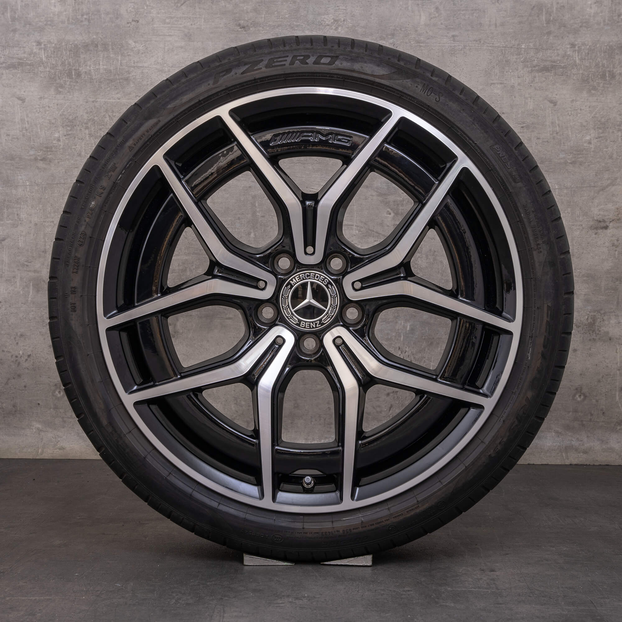 Original Mercedes Benz C-Klasse AMG Felgen 19 Zoll W206 S206 Sommerräder A2064016700 A2064016800 schwarz glanzgedreht