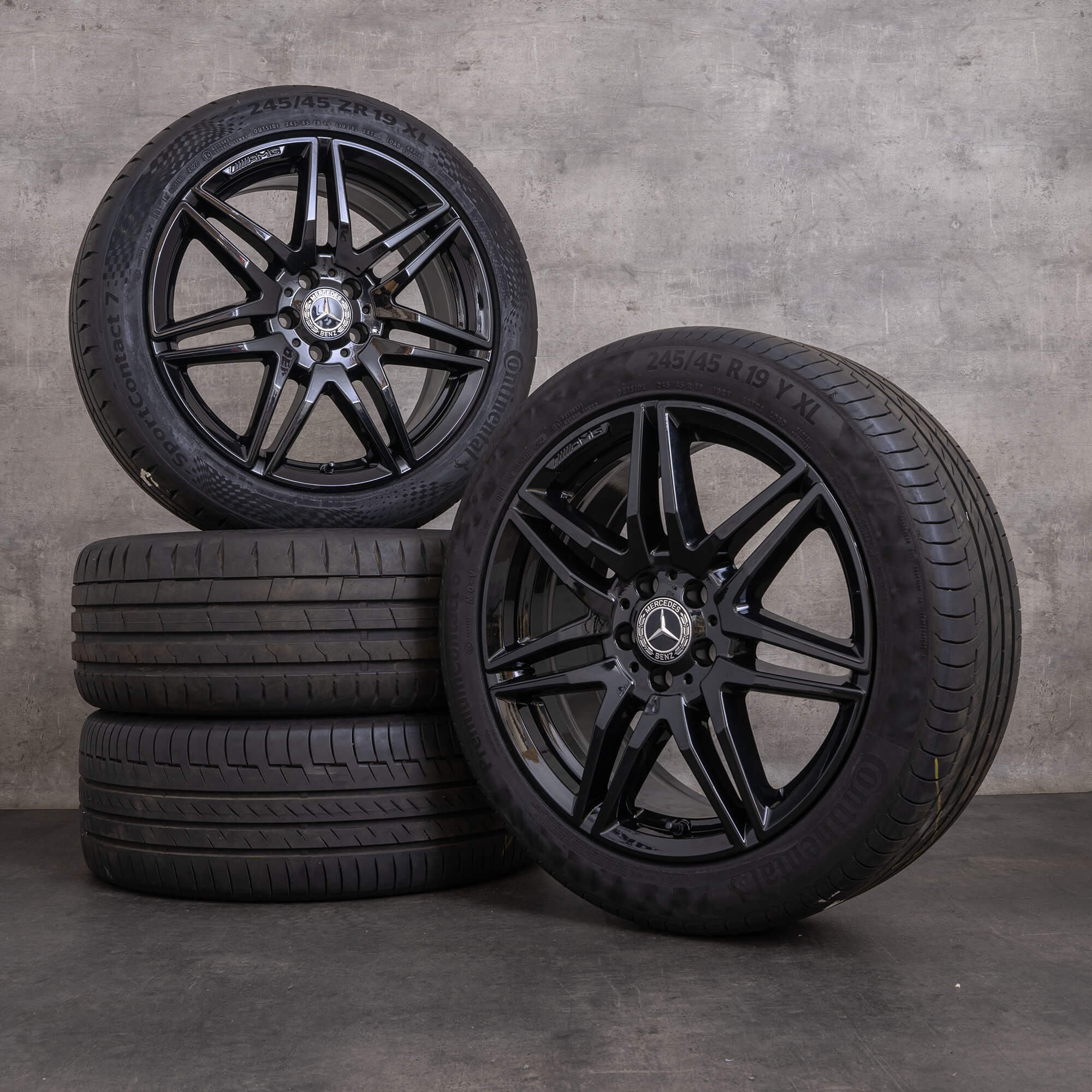 OEM Mercedes Benz V-Class AMG rims 19 inch W447 Vito summer wheels A4474015100 black glossy