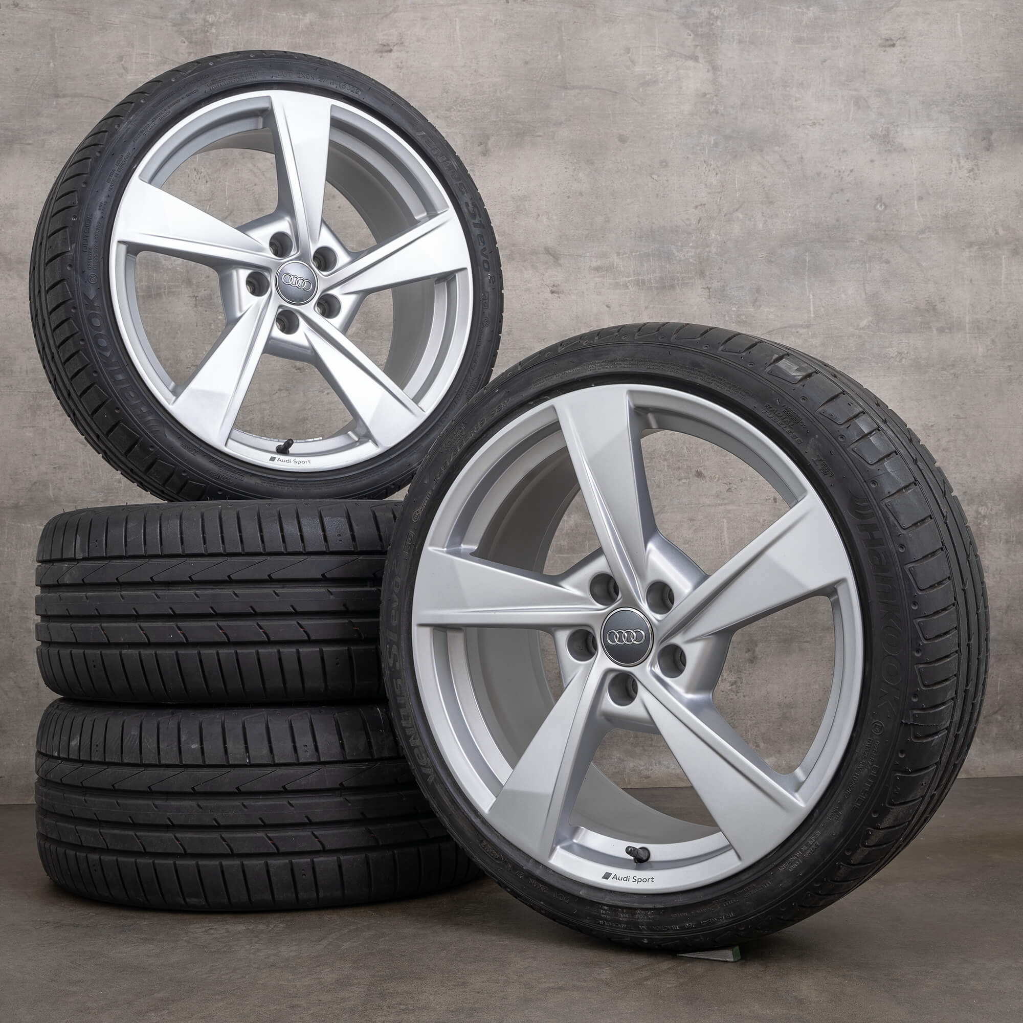 Audi A4 S4 B9 8W summer wheels 19 inch rims tires 8W0601025ES silver