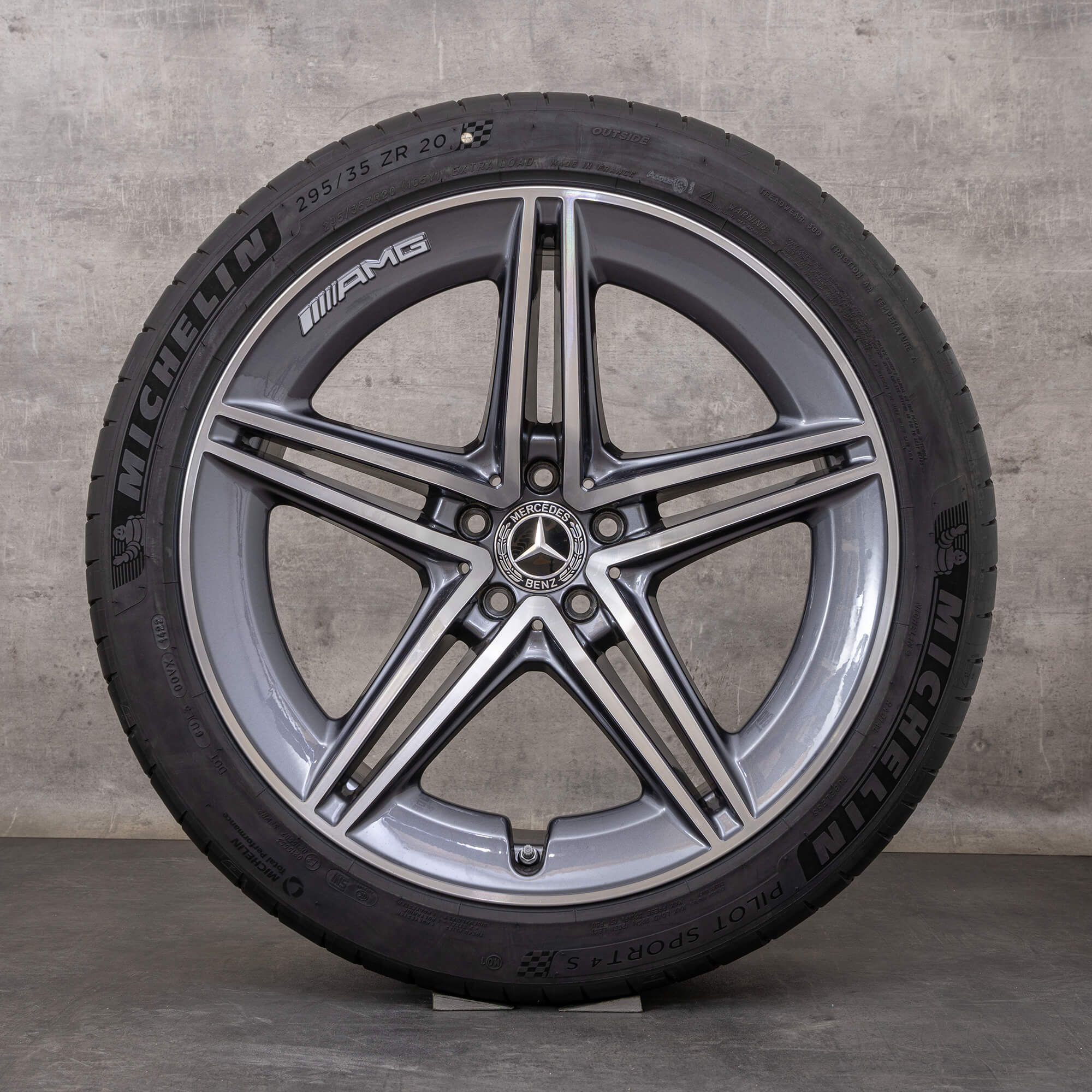 Oryginał Mercedes Benz AMG GT 43 53 63 S 4Matic+ & E Performance koła zimowe 20 cali X290 Felgi A2904011800 A2904010500 himalaya grey Polerowane na wysoki połysk