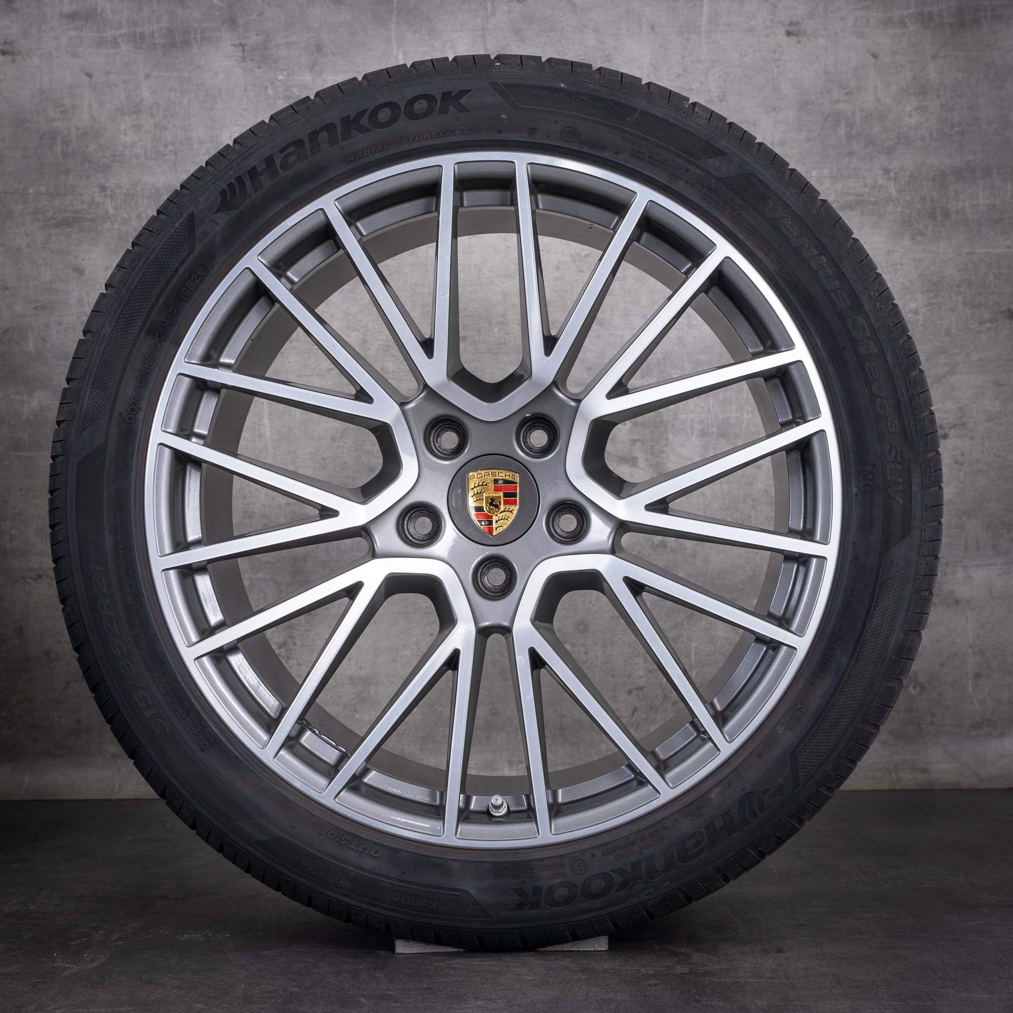 Original Porsche Cayenne Felgen 21 Zoll 9YA E3 II Sommerräder 9Y0601025BF 9Y0601025BG titan glanzgedreht