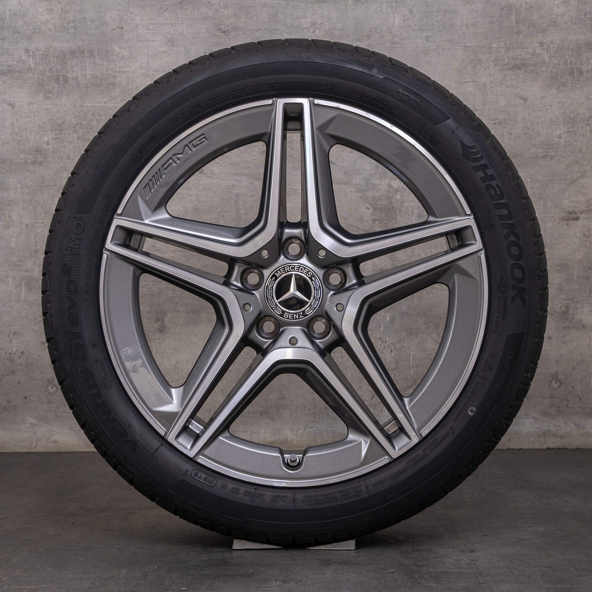 Orijinal Mercedes Benz A B Sınıfı CLA AMG jantlar 18 inç W177 V177 W247 X118 C118 yaz jant lastik A1774011500 himalaya gri parlak tornalanmış