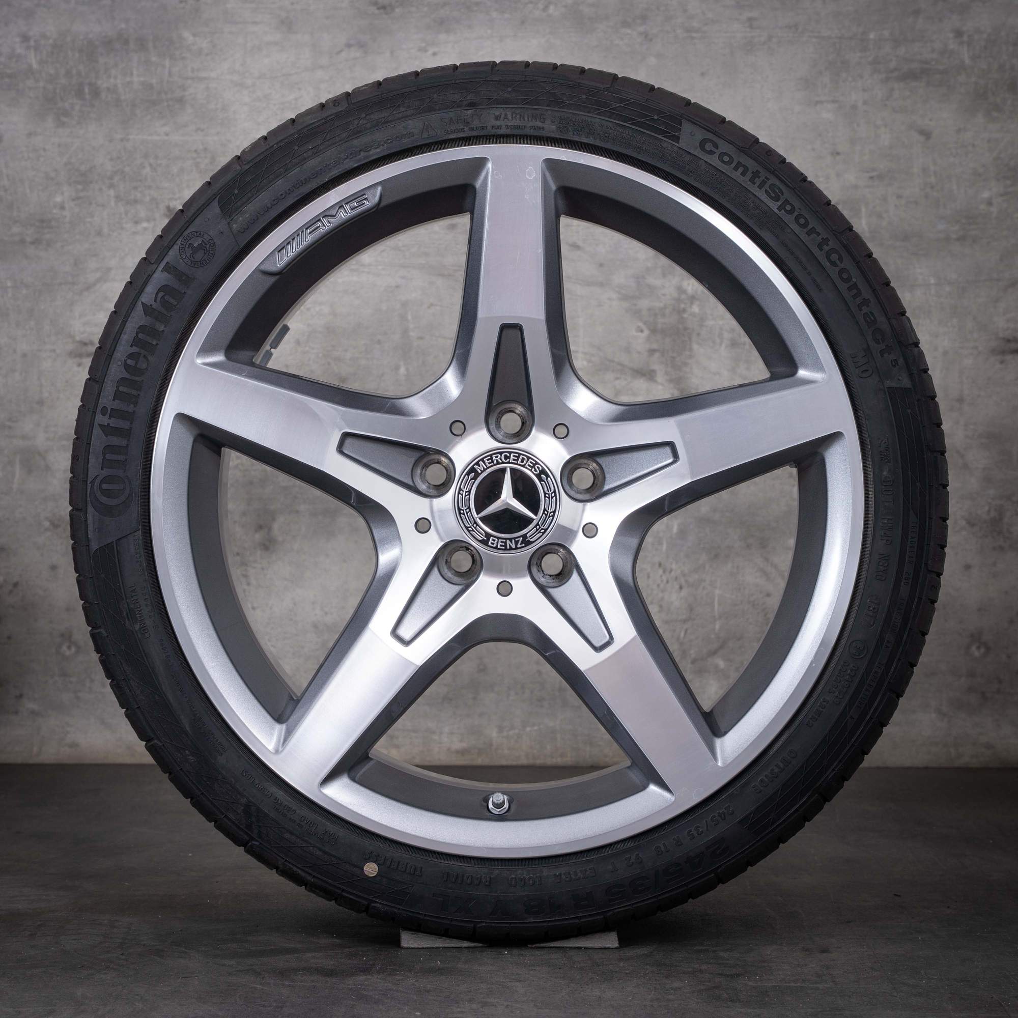Jante originale Mercedes-Benz SLK SLC AMG de 18 inci R172, jante vară A1724012602 A1724012702, culoare gri Himalaya, diamantate