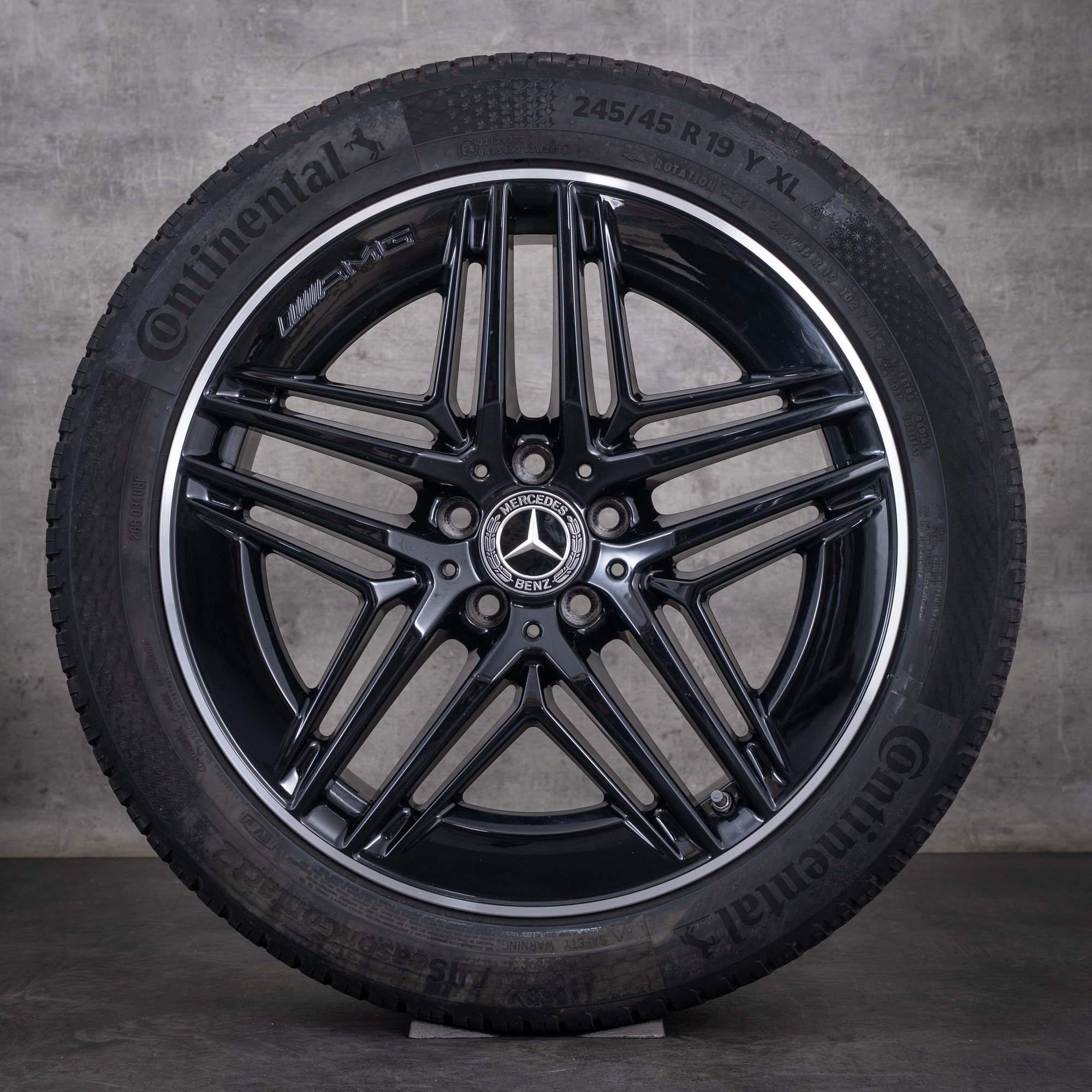 Anvelope originale Mercedes-Benz Clasa V AMG all season, 19 inci, W447, Vito, Viano, jante A4474018000, negre, lustruite