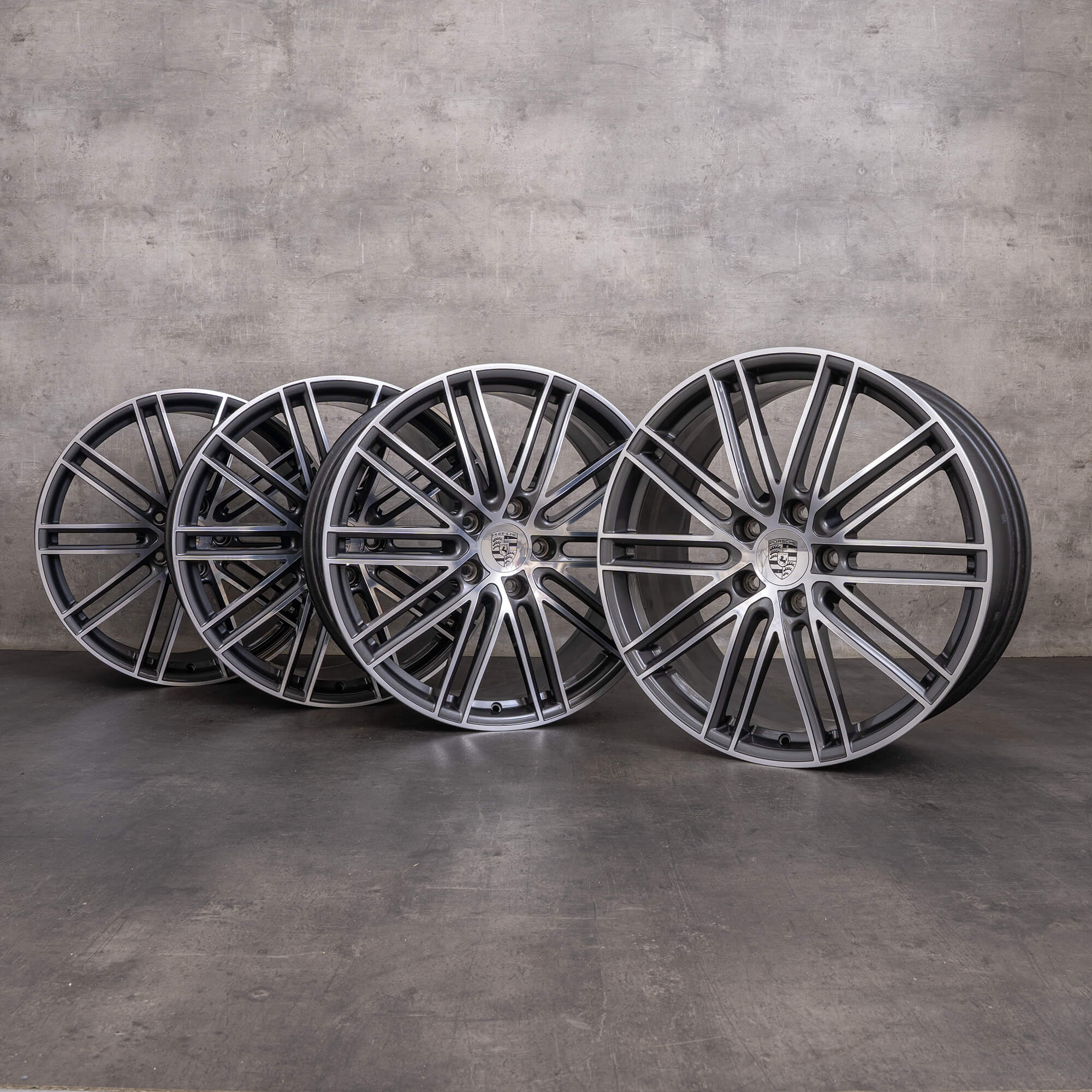 OEM Porsche Panamera Rims 21 inch 971 971601025AD 971601025AE titanium gloss turned