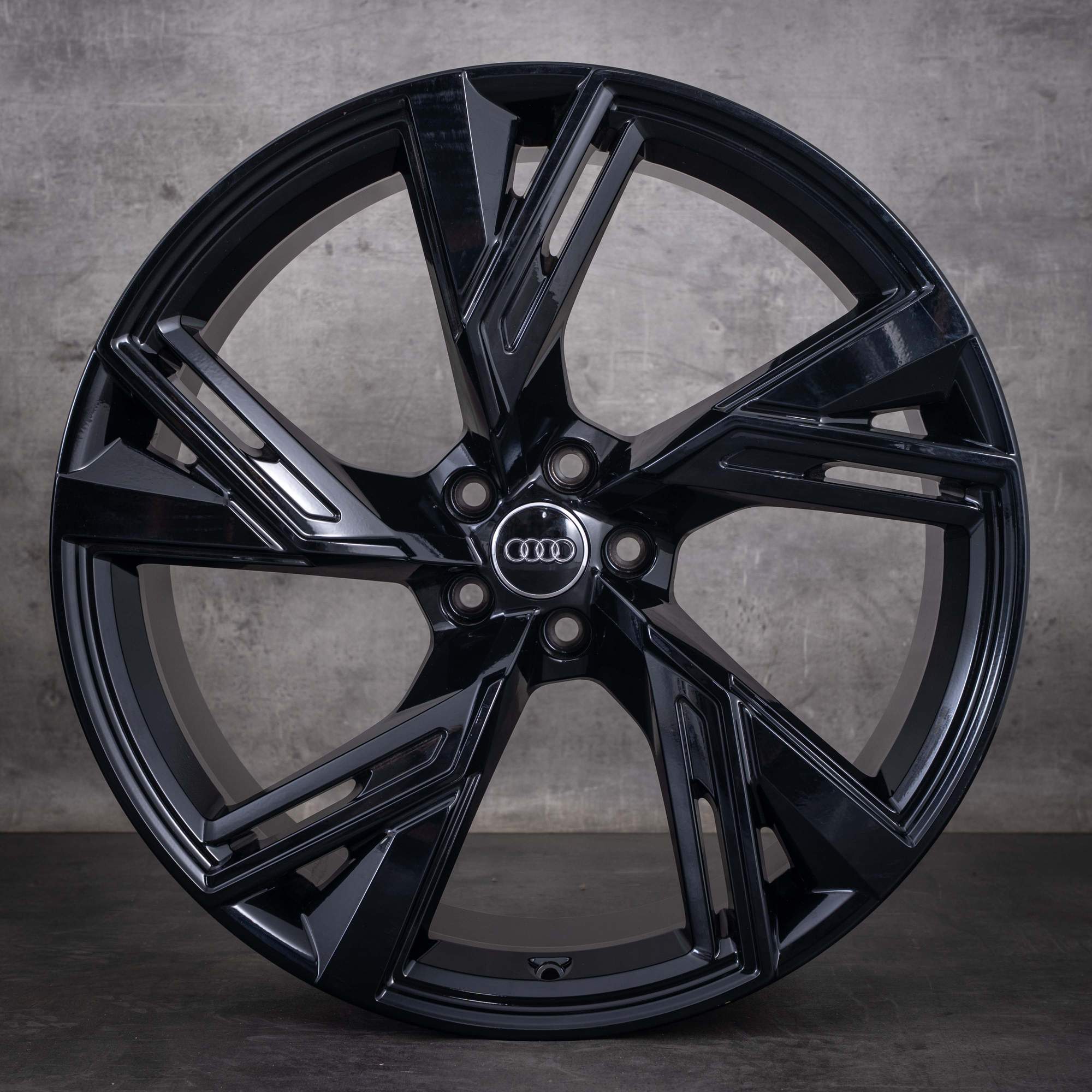 Original Audi RS6 RS7 Felgen 22 Zoll 4K C8 F2 Trapez 4K0601025BL schwarz glanz