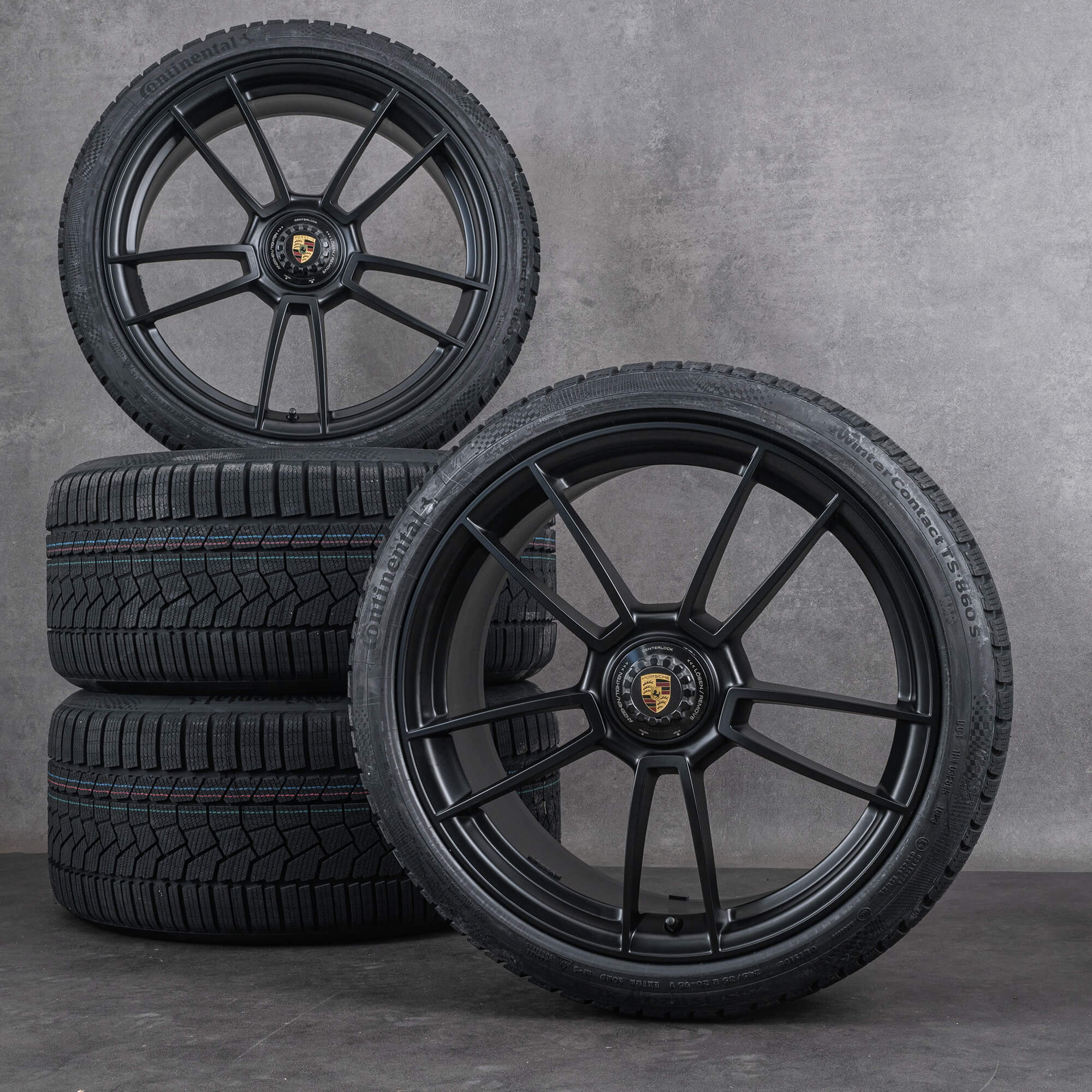 Originales Porsche 911 ruedas de invierno 20 21 pulgadas 992 I llantas 992601025AT 992601025AC Turbo S negro satinado NUEVO