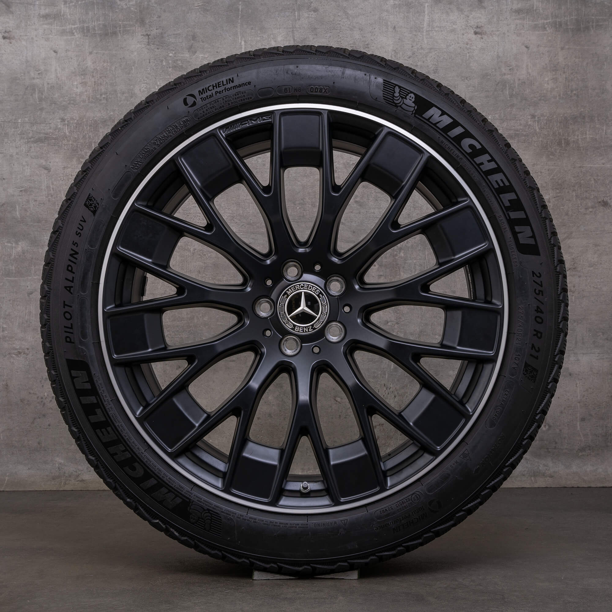 Original AMG Mercedes Benz EQE 43 53 Winterräder 21 Zoll X294 Felgen A2944011500 schwarz matt glanzgedreht