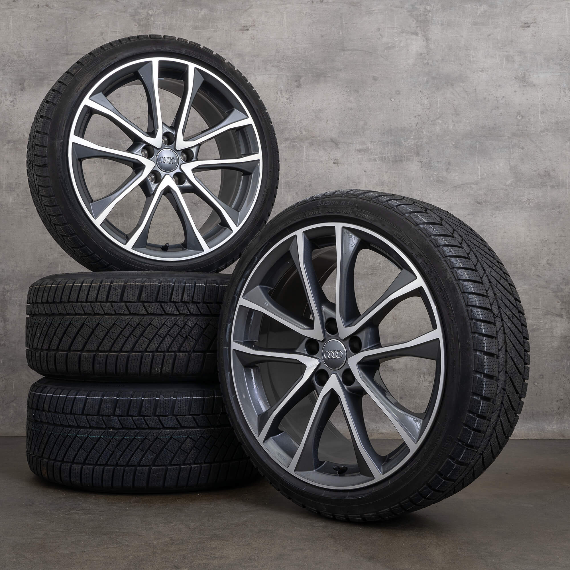 Original Audi A4 Roues d'hiver 19 pouces B9 8W Jantes 8W0601025BF anthracite brillant NEUF