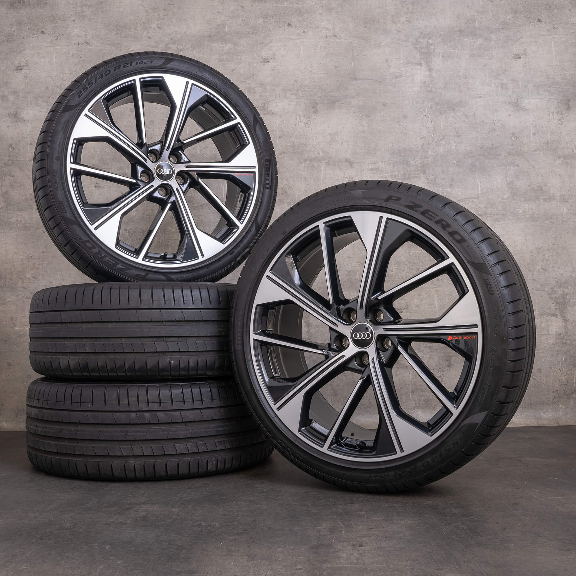 Oryginał Audi Q5 SQ5 felgi 21 cali FY koła letnie 80A601025BQ czarne polerowane toczone