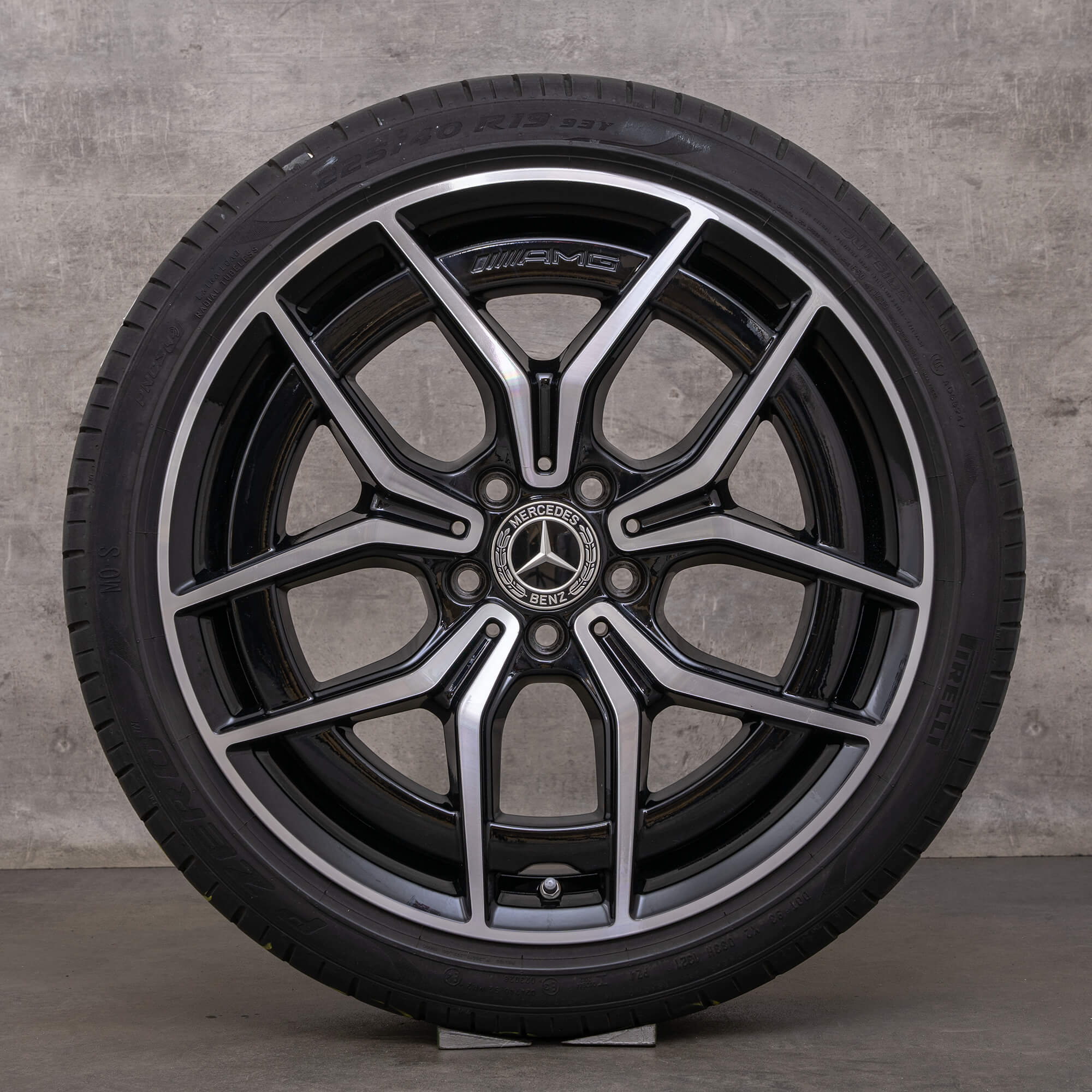 Alkuperäiset Mercedes Benz C-sarjan AMG-vanteet 19 tuuman W206 S206 kesäpyörät A2064016700 A2064016800 musta kiillotettu