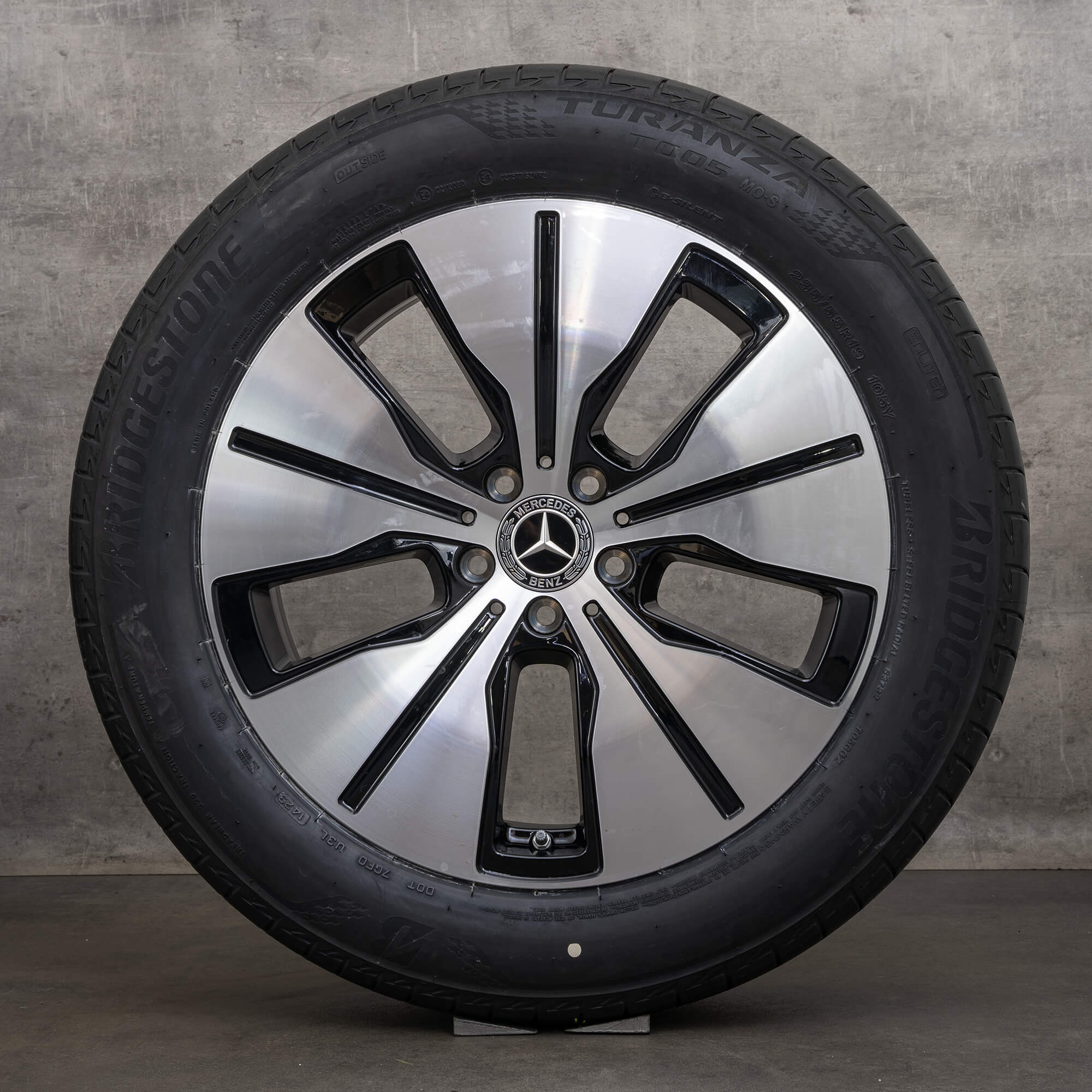 Oryginał Mercedes Benz EQC felgi 19 cali N293 koła letnie A2934010100 czarne polerowane toczone NOWOŚĆ