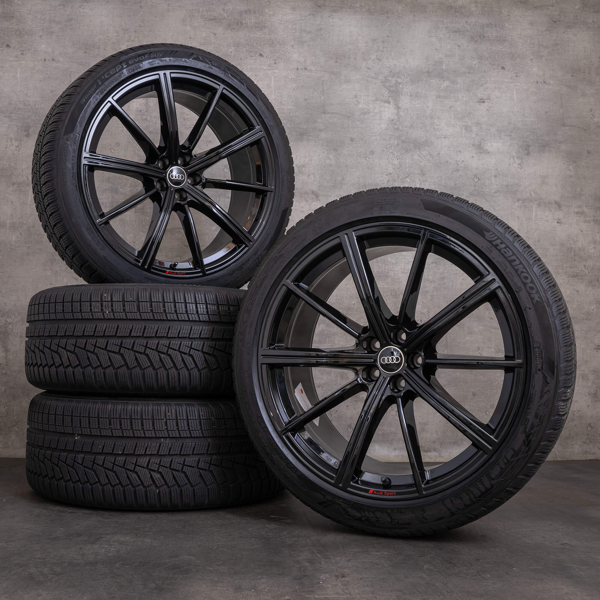 OEM Audi RSQ8 snow tire packages 22 inch 4M8 rims 4M8601025AM black glossy