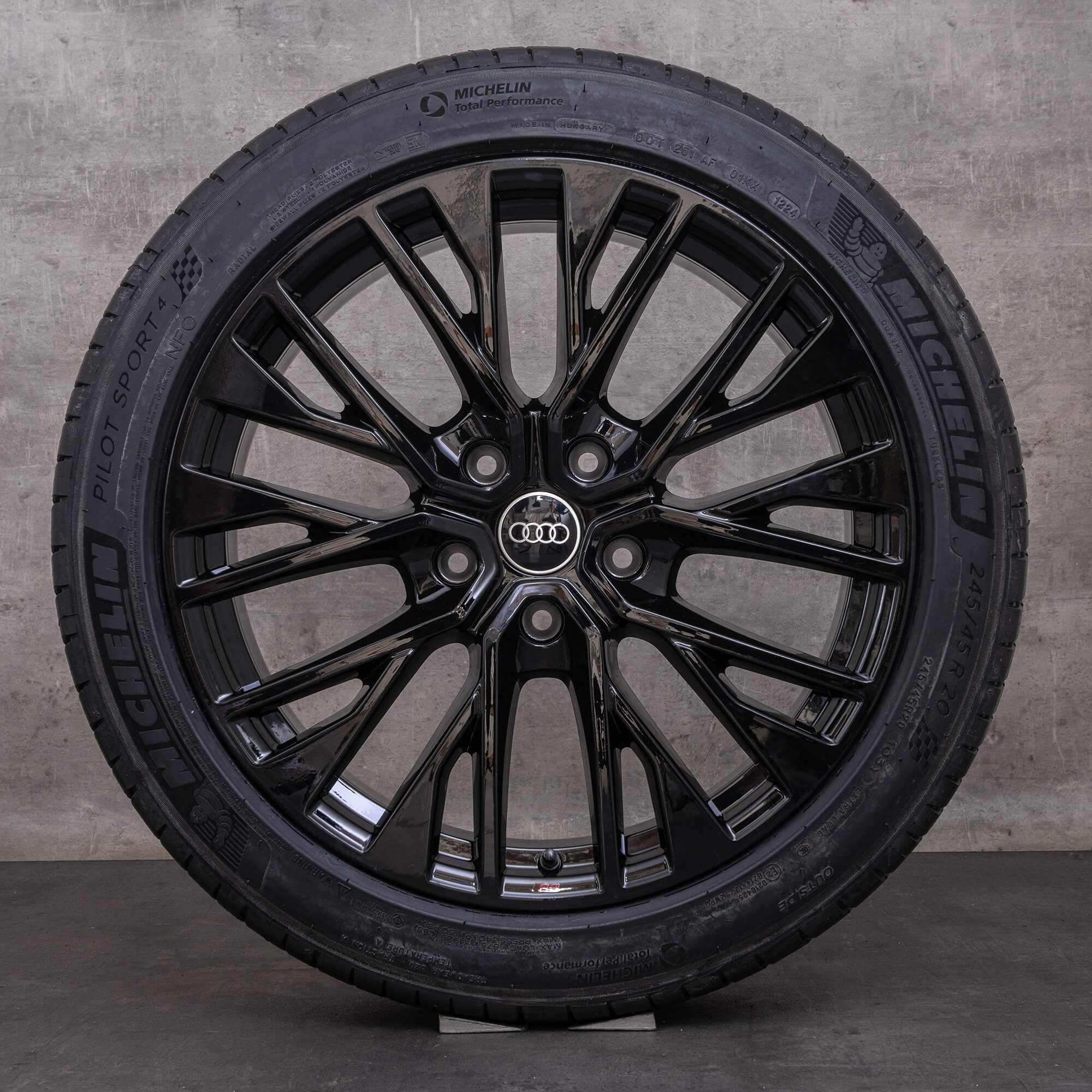 Oryginał Audi e-tron GT felgi 20 cali FW koła letnie 4J3601025CE 4J3601025CF czarne wysoki połysk NOWOŚĆ