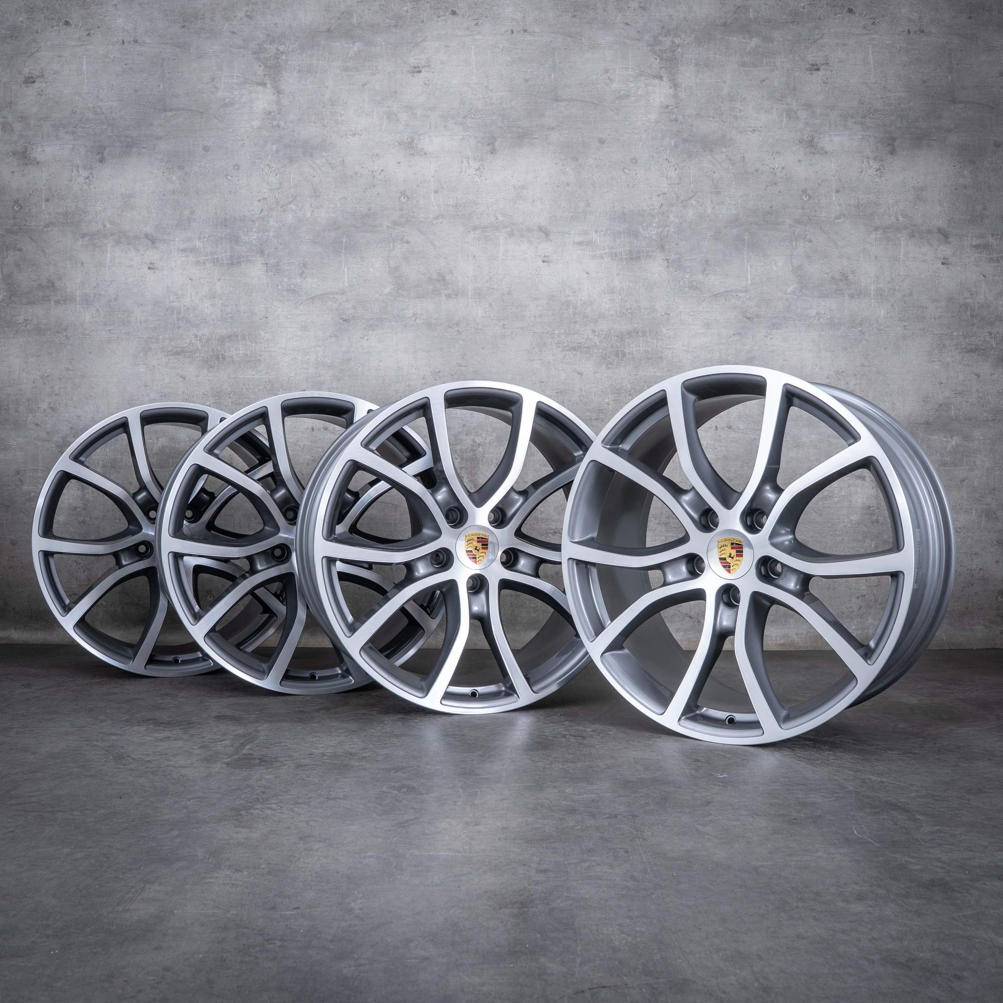 Original Porsche Cayenne 9YA Felgen 21 Zoll 9YA I II  9Y0601025BH 9Y0601025BJ platinsilber glanzgedreht
