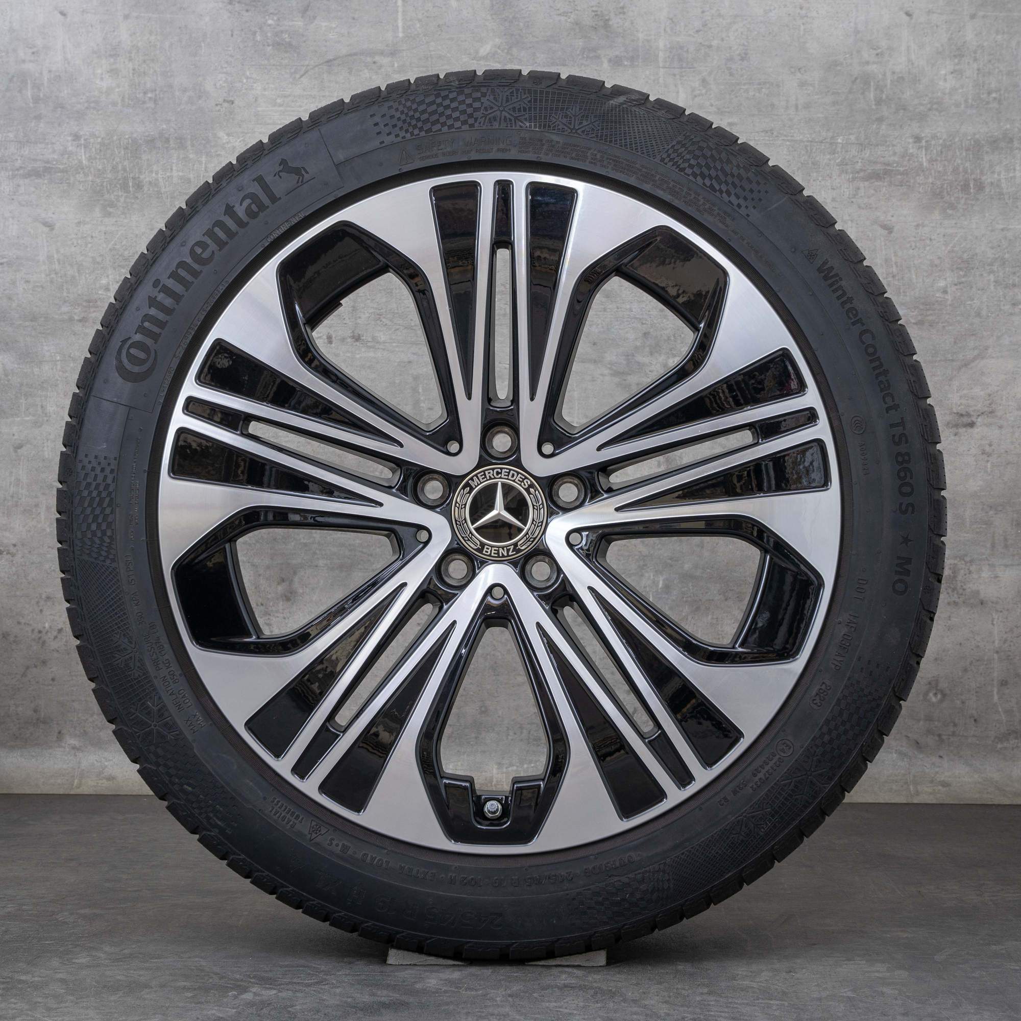 Oryginalne koła zimowe Mercedes Benz Klasa E 19 cali W214 S214 Felgi A2144012300 czarne Polerowane