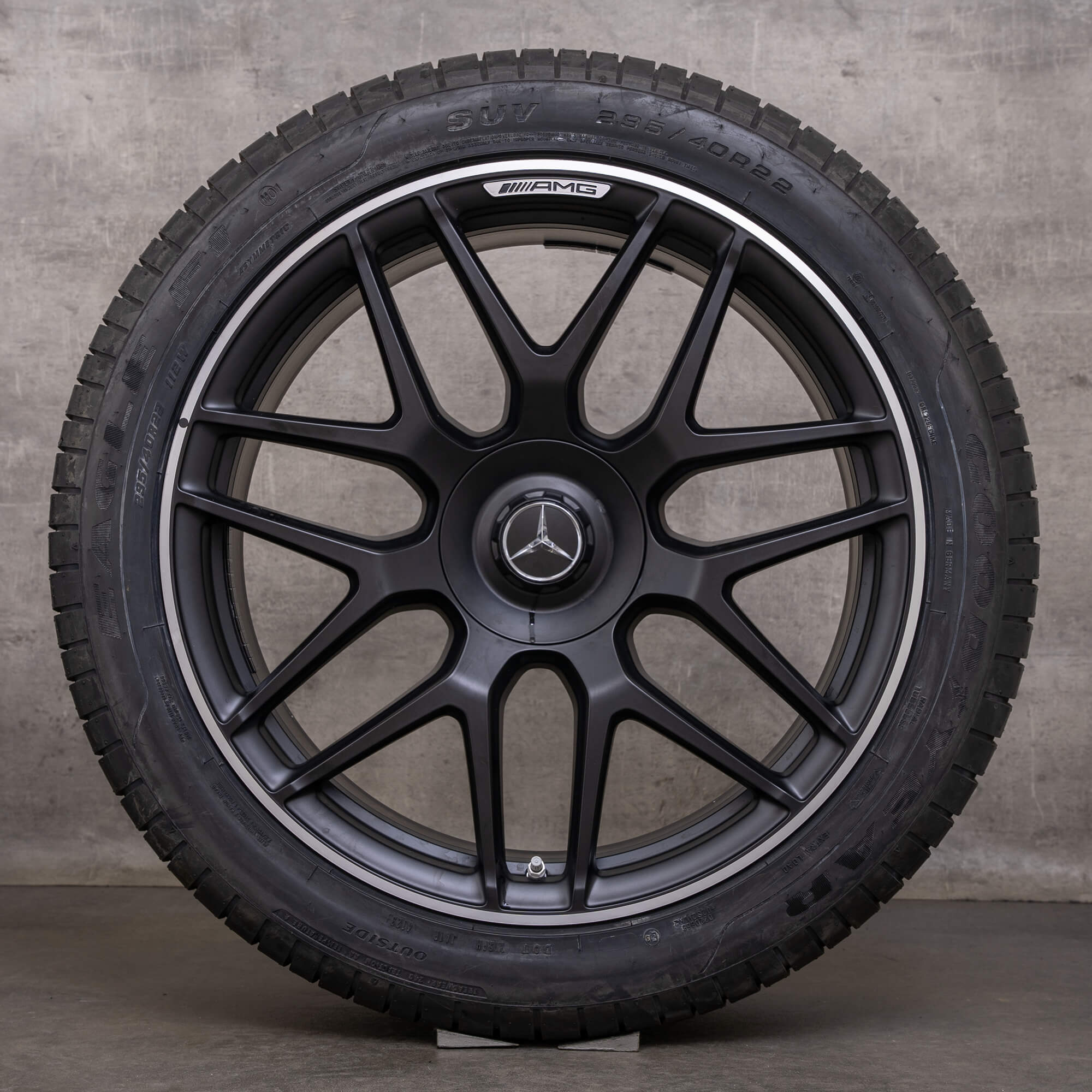 Originele Mercedes Benz G-Klasse G 63 AMG wielen 22 inch W465 W463A zomerwielen A4634012000 zwarte velg glanzend gedraaid NIEUW