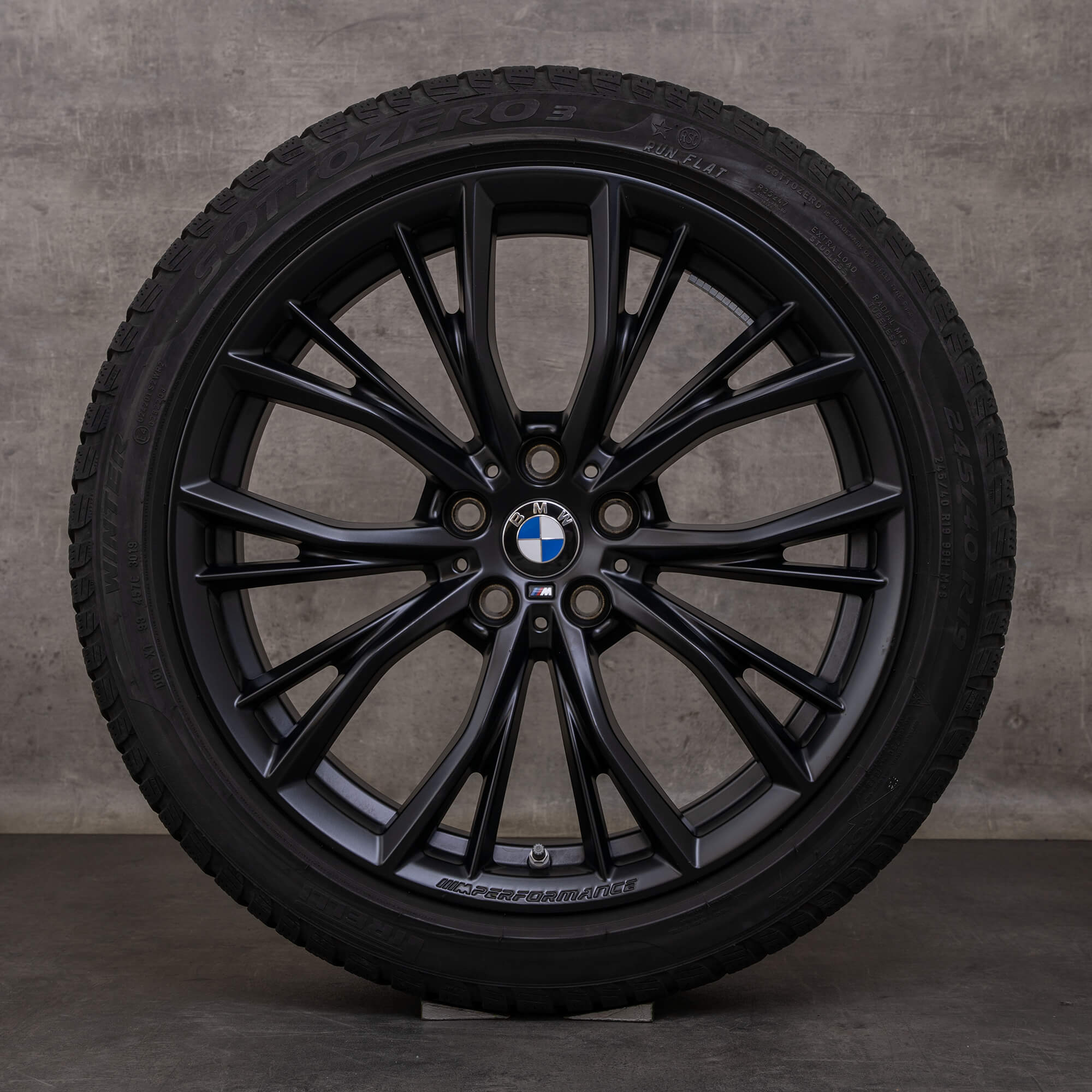 OEM BMW 5 Series snow tire packages 19 inch G30 G31 Rims Styling 786 M 6885455 black matt