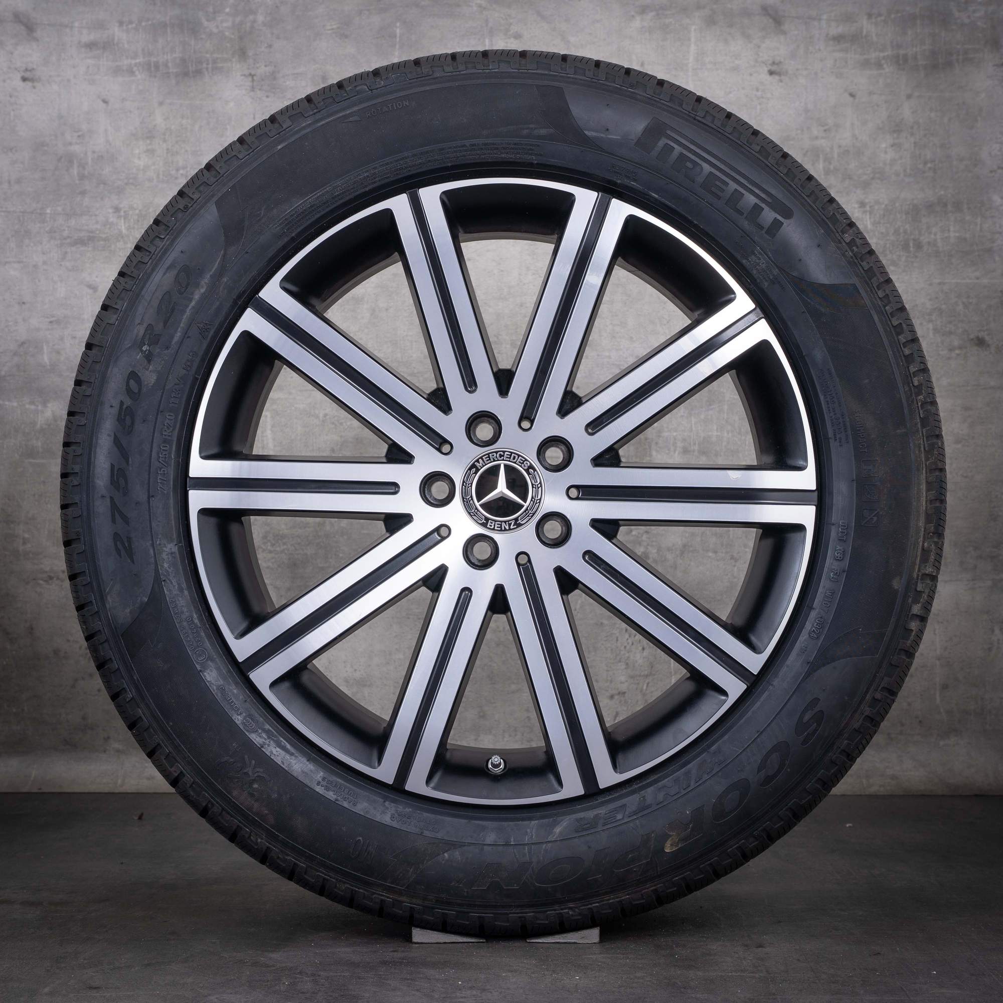 Originální zimní kola Mercedes-Benz GLE 20 palců C167 X167 disky A1674016600 A1674016700 černé matné s diamond cut povrchem