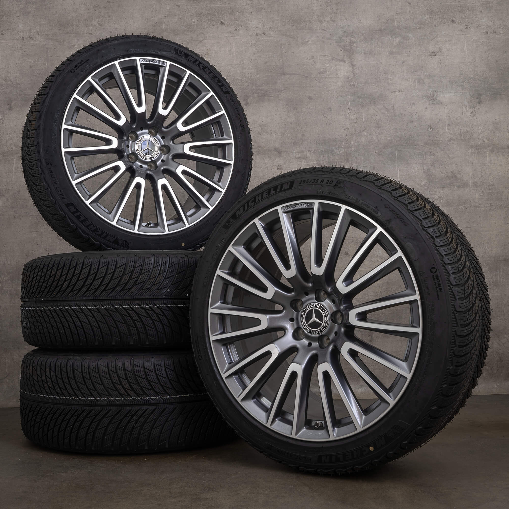 Cerchi invernali originali Mercedes Benz Classe E AMG da 20 pollici 53 Hybrid W214 S214 cerchi A2144011500 A2144011600 grigio Himalaya lucido