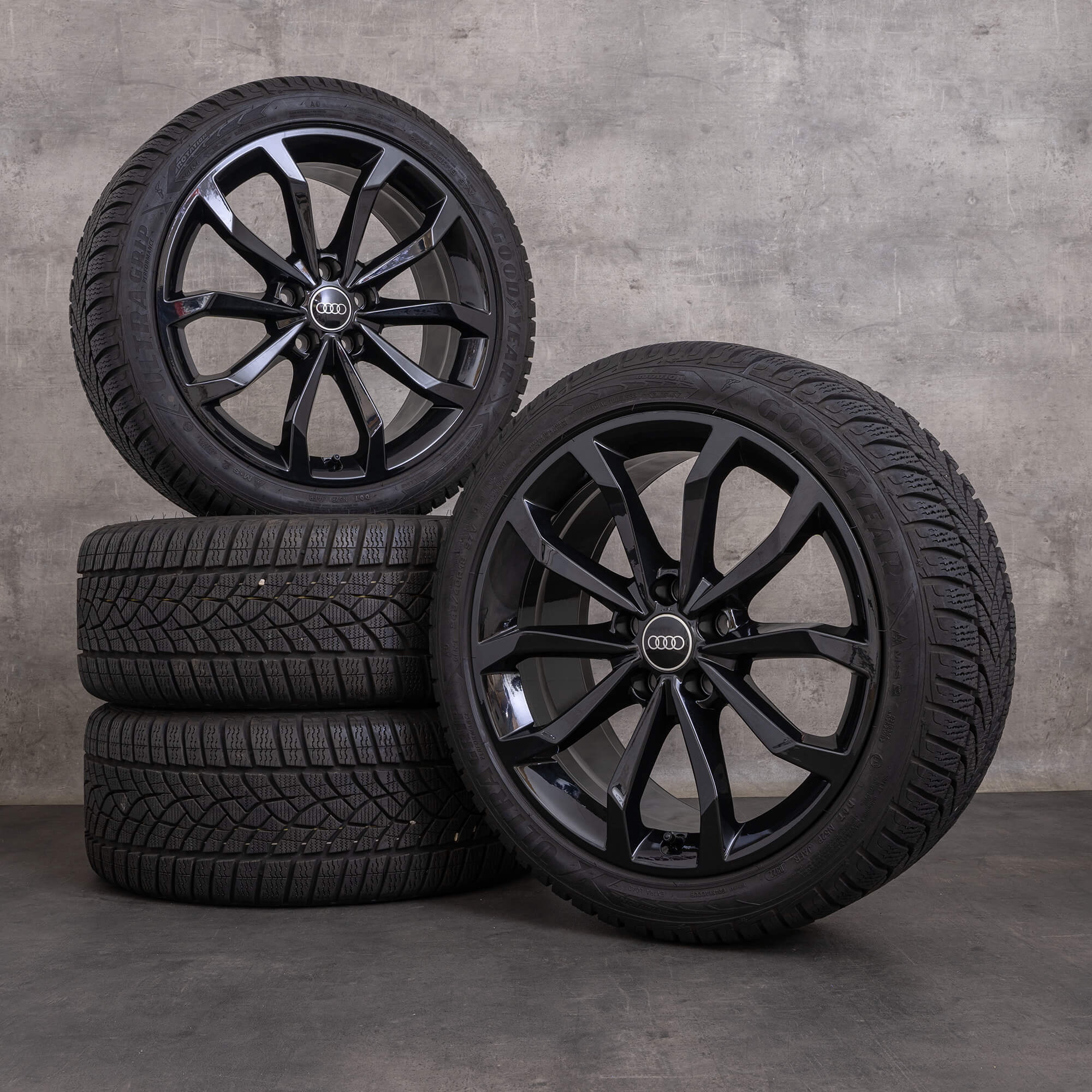 OEM Audi A4 S4 winter tires 18 inch 8W B9 rims 8W0601025H black glossy