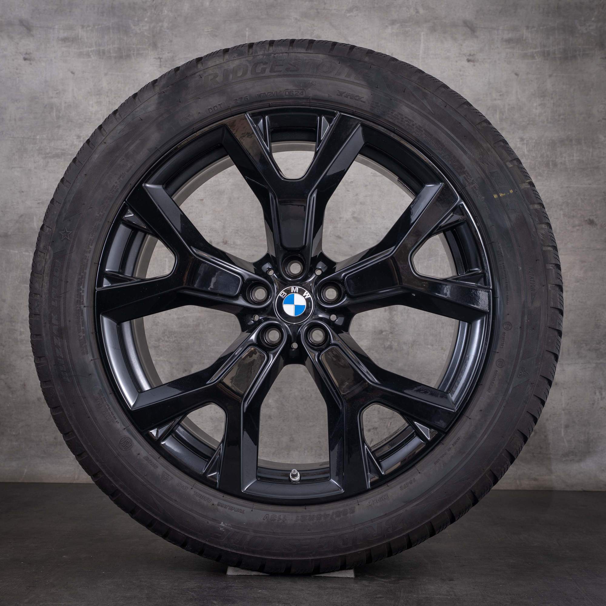 Roues hiver d'origine BMW X7 21 pouces G07 Felgen Styling 752 6885461 noir jais uni - roue 2 sur 4