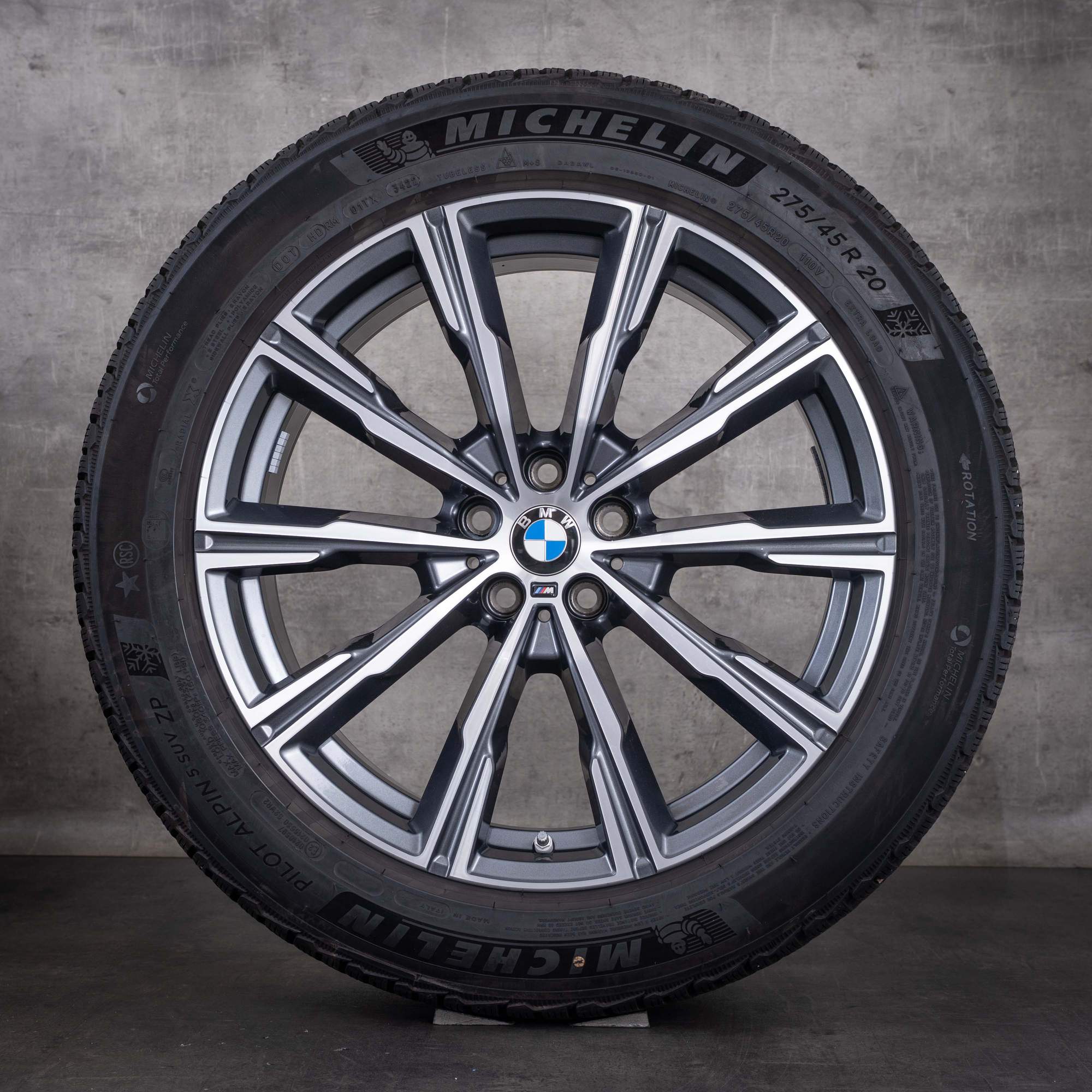 OEM BMW X5 X6 winter wheels 20inch G05 G06 rims styling 740 M 8071996 Orbit Gray diamond cut front
