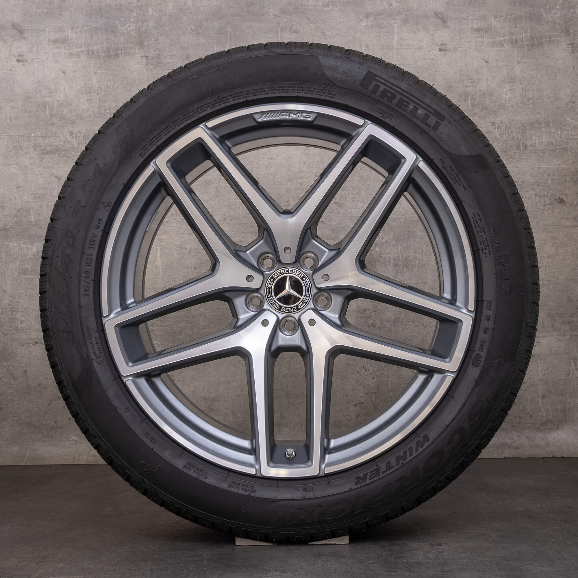 Alkuperäiset Mercedes Benz GLE & 43 63 S AMG talvirenkaat 21 tuuman C292 vanteet A2924012900 A2924011700 himalajanharmaa kiillotettu