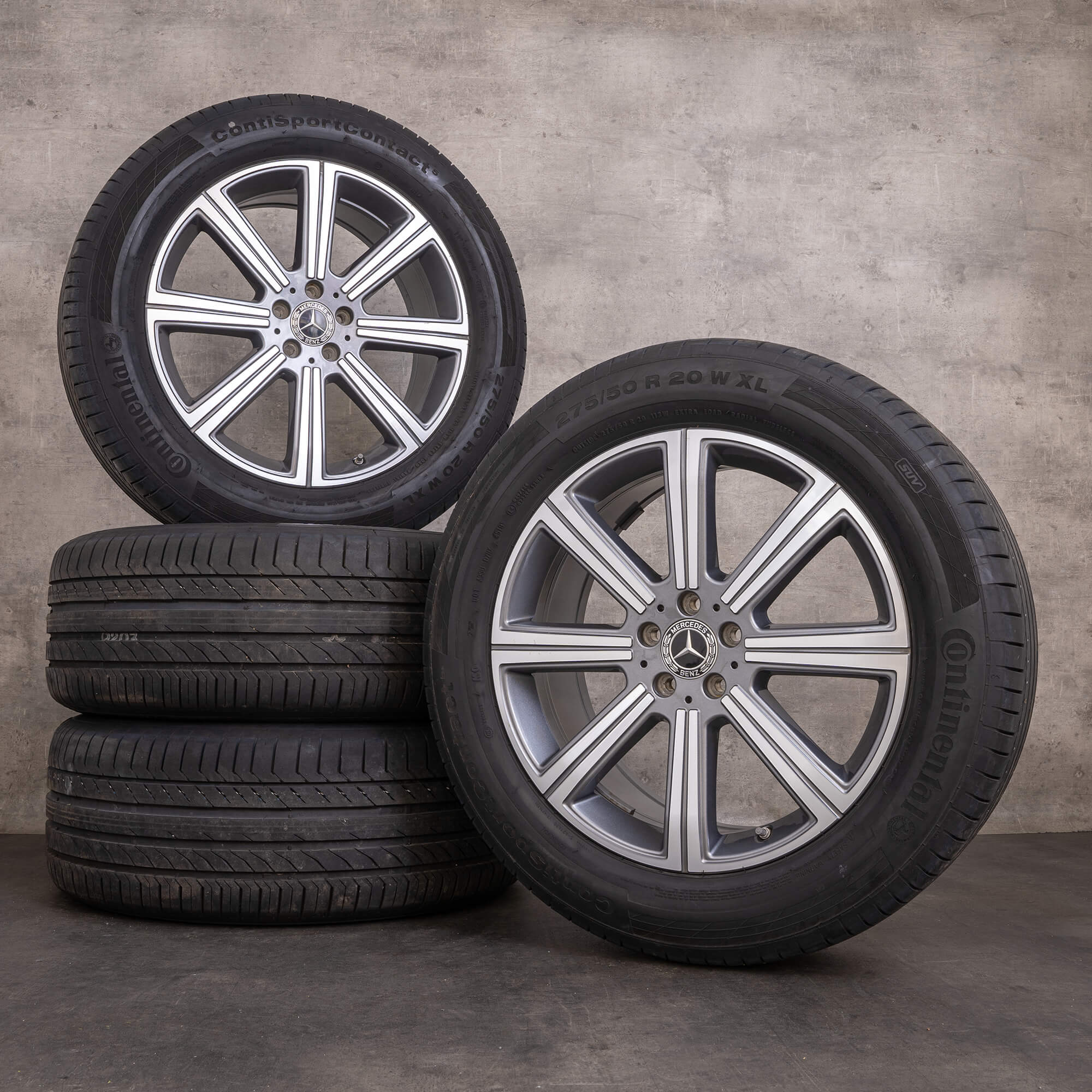 Orijinal Mercedes Benz GLS kış jant lastik 20 inç X167 jantlar A1674010900 himalaya gri parlak tornalanmış